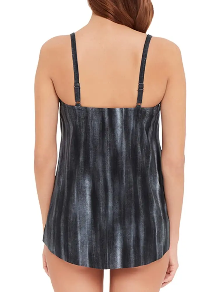 MagicSuit Women's Tankini Top 12 | Flattering, Adjustable Straps, High Low Hem, Black - view 4