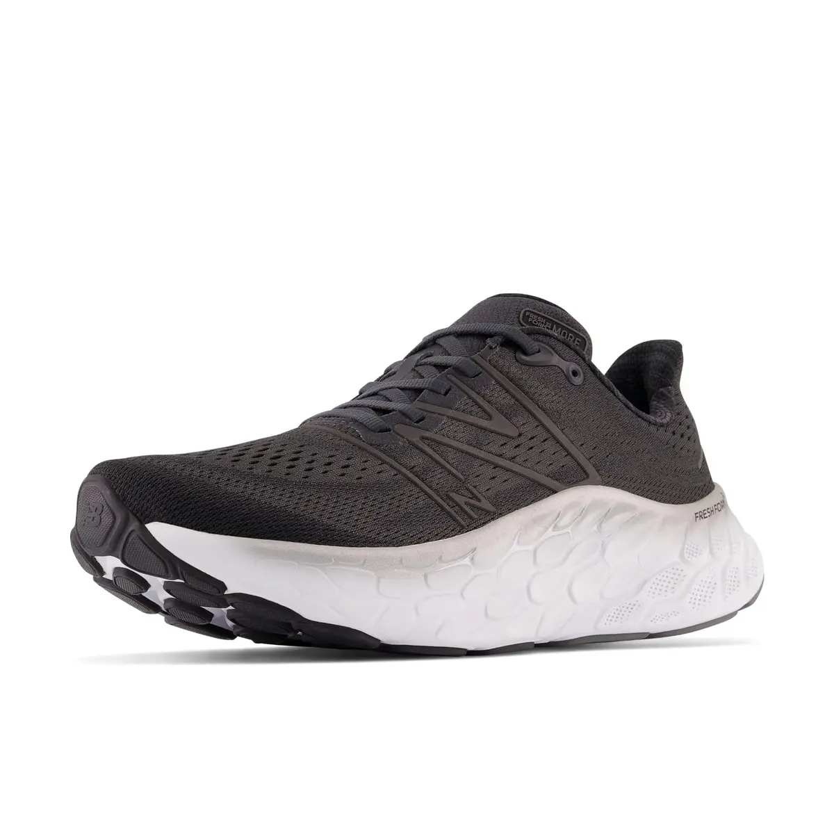 New Balance Fresh Foam X More V4 Running Shoe, Black/Phantom, 8 Wide US | Max Cushioning & Breathable Fit - main product image