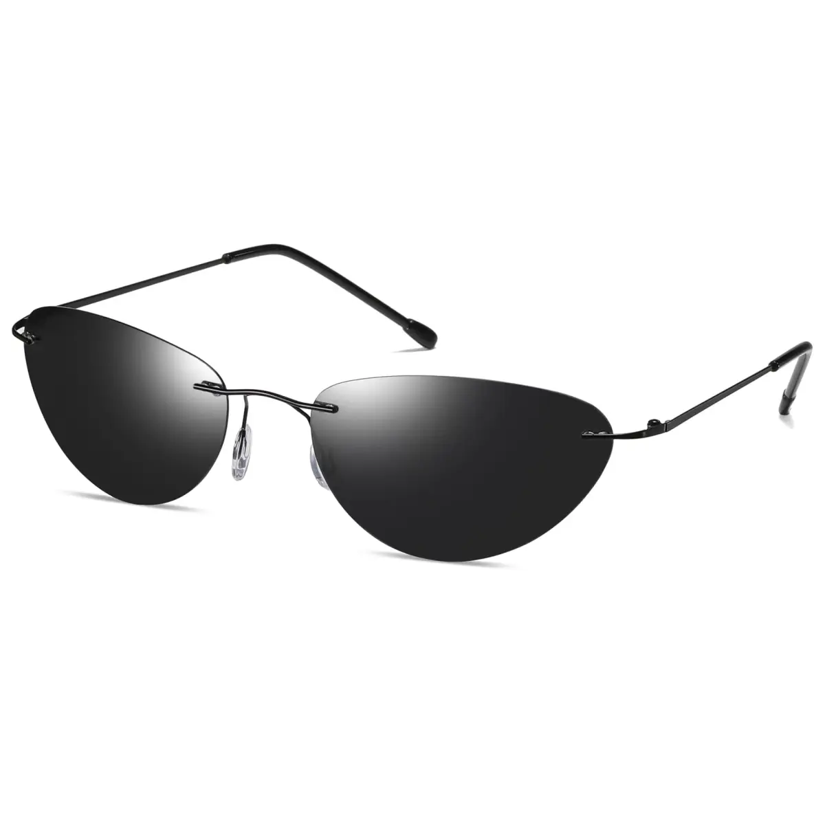 RCXKOOM The Matrix Neo Costume Sunglasses Men Women Ultralight Metal Wire Frame Polarized Small Oval Rimless Glasses | Polarized UV400 Protection - main product image