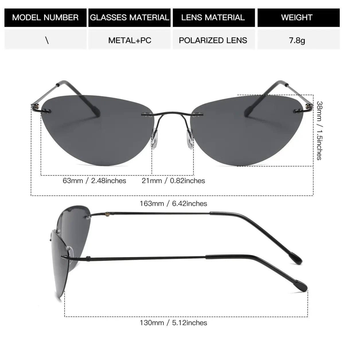 RCXKOOM The Matrix Neo Costume Sunglasses Men Women Ultralight Metal Wire Frame Polarized Small Oval Rimless Glasses | Polarized UV400 Protection - view 7