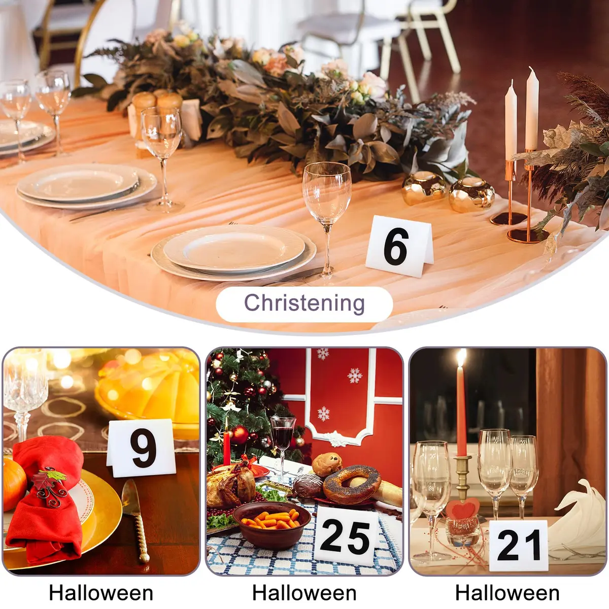 Yulejo Acrylic Table Numbers 1-40 | Double Side Minimalist Design for Events - view 5