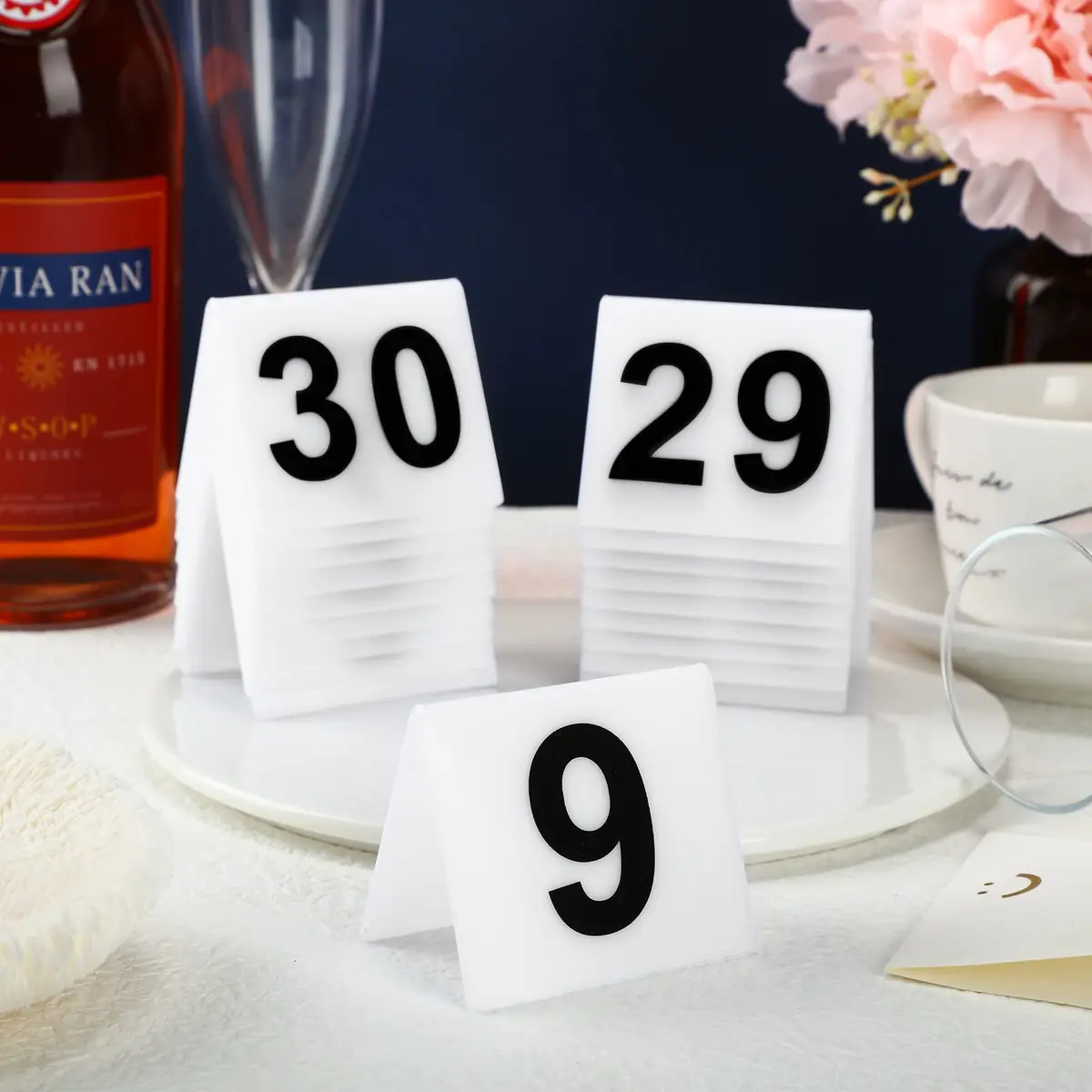 Yulejo Acrylic Table Numbers 1-40 | Double Side Minimalist Design for Events - view 4