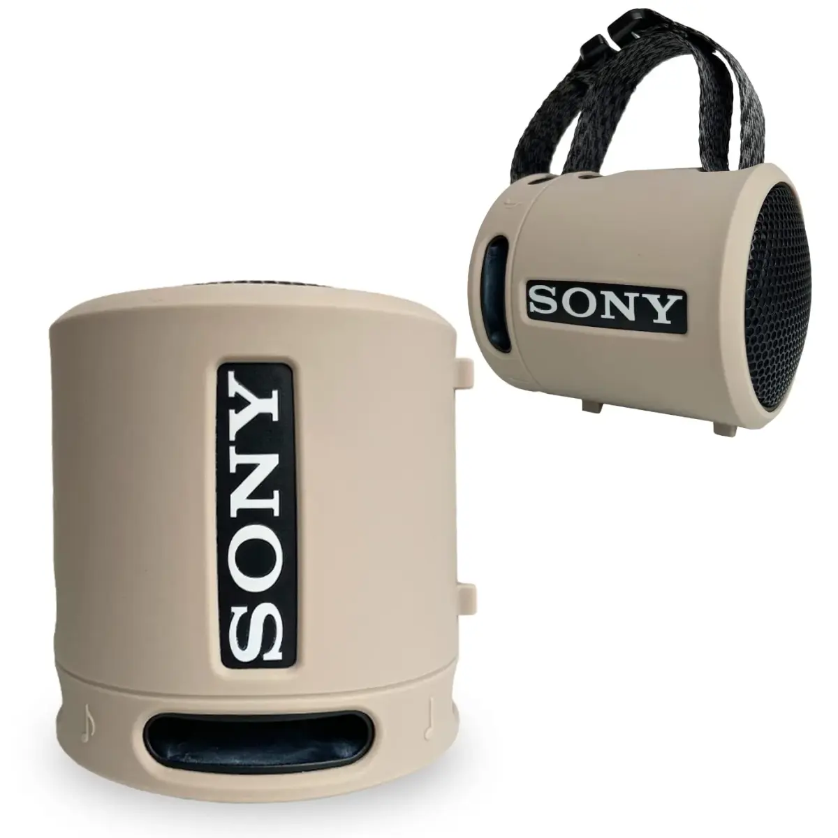 RAWECUD Silicone Cover Case for Sony SRS-XB13/XB100 Bluetooth Speaker | Protects & Enhances Sound (Taupe) - main product image