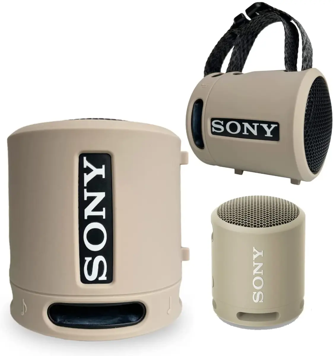 RAWECUD Silicone Cover Case for Sony SRS-XB13/XB100 Bluetooth Speaker | Protects & Enhances Sound (Taupe) - view 5