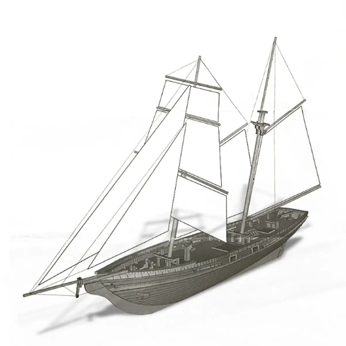 HAPYLY Scale DIY Hobby Wooden Ship Model Boat Kit 1/70 | Self-Assembled Watercraft Craft - view 3