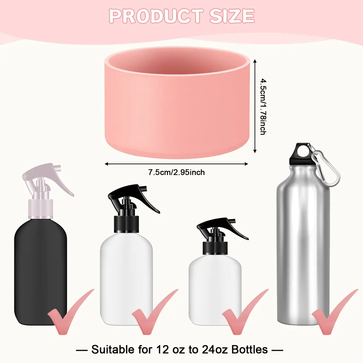 Honeydak Silicone Sleeve for Glass Spray Bottle, Pastel | Elastic, Non-slip, Protects & Warms Hands - view 2