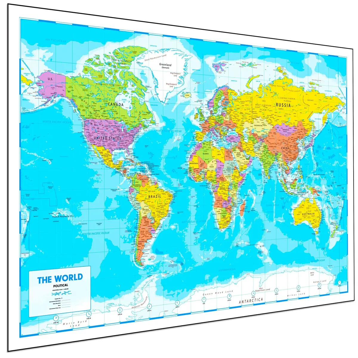 Hambli World Map Poster 24x33in - Write-On Wipe-Off, US Reverse, 2026 Updates | Interactive Learning Tool - main product image