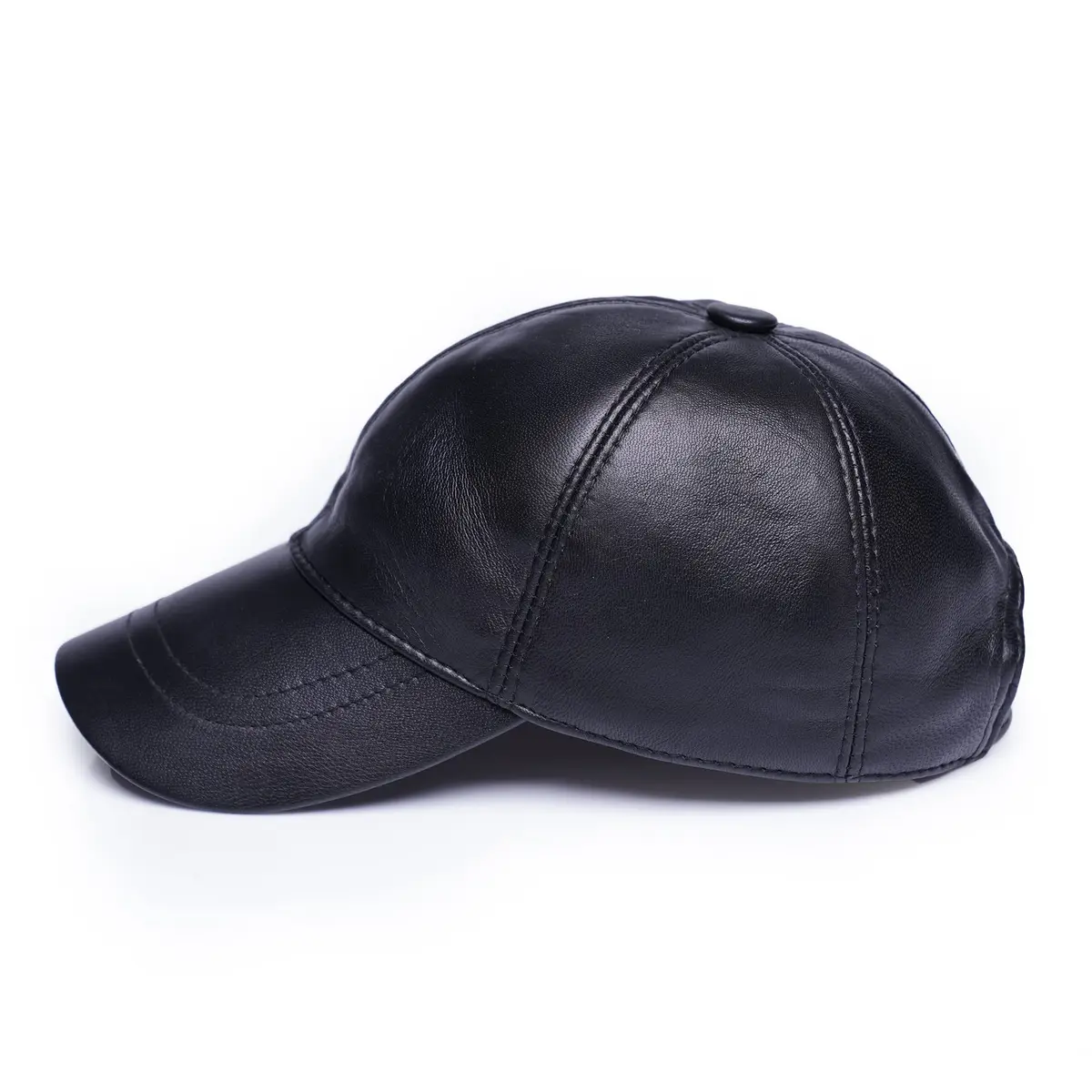 Mumcu's Leather Black Genuine Sheepskin Leather Baseball Cap for Men & Women | 56-60cm (Adjustable) - view 2