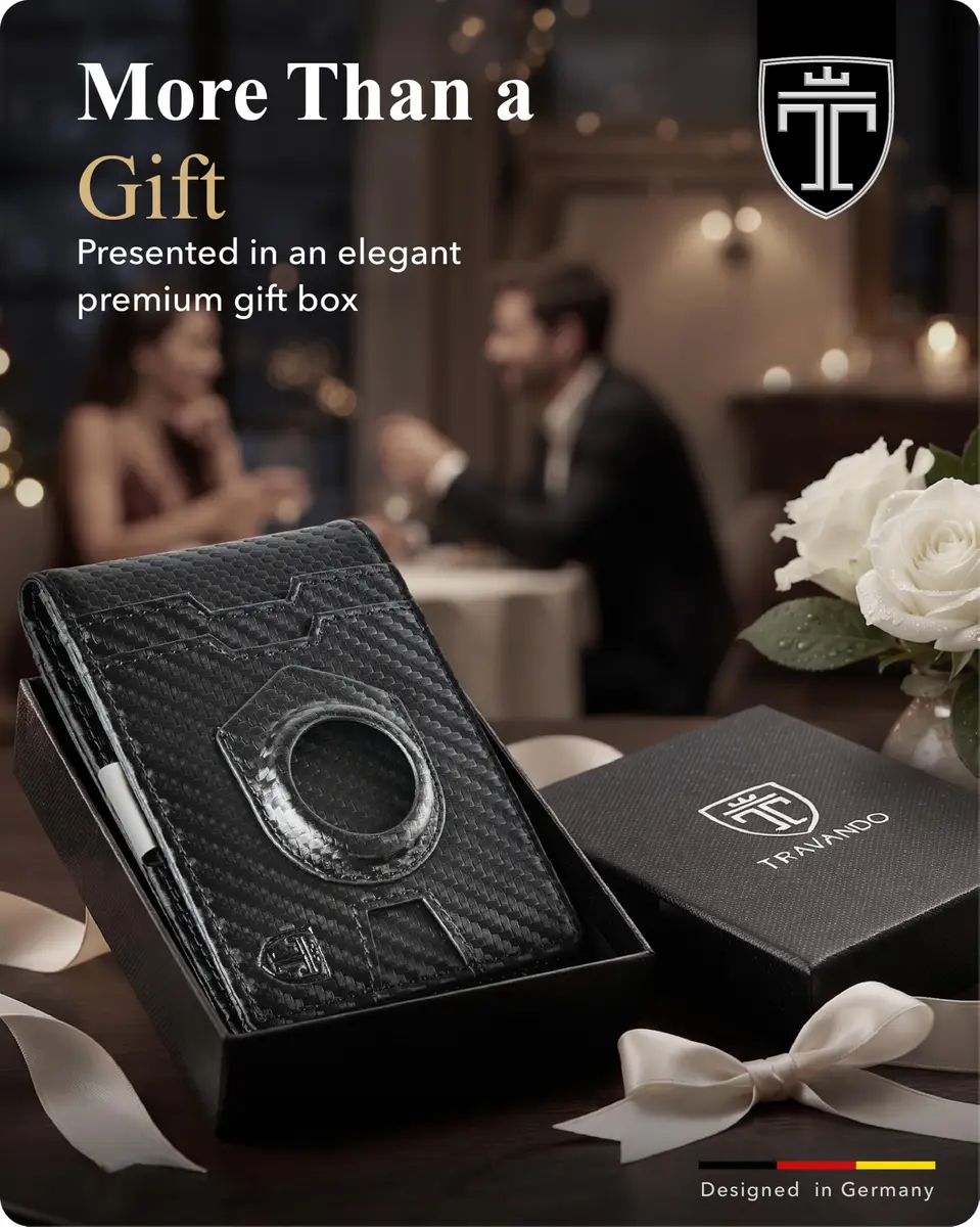 TRAVANDO AirTag Money Clip Wallet with RFID Protection for Men, 11 Cards, Carbon - 11.4cm x 8.1cm x 2.0cm - view 7