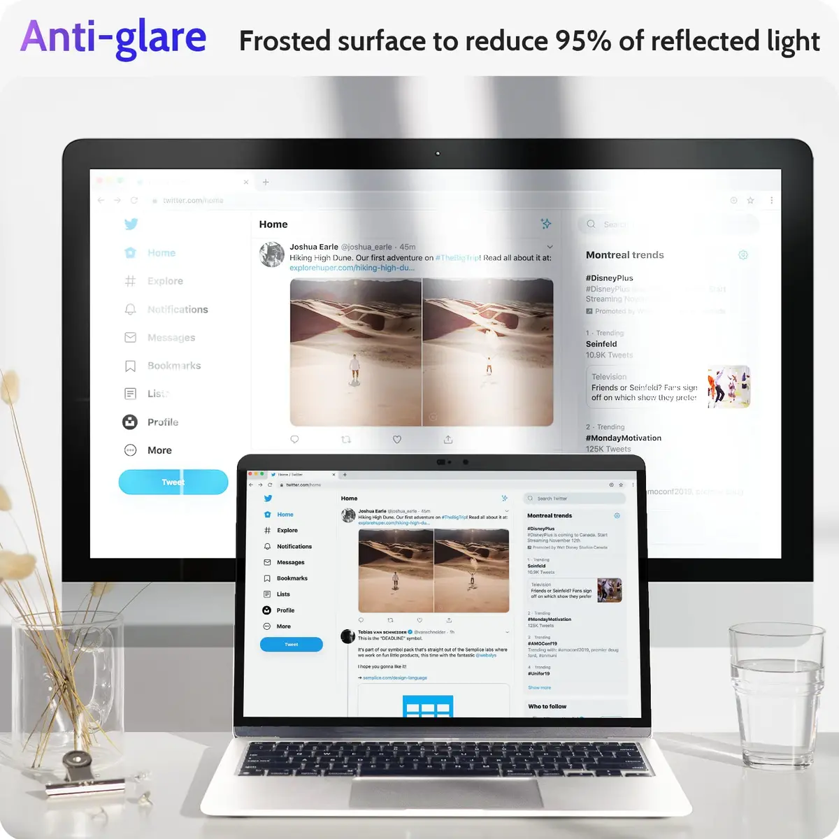 Peslv Magnetic Privacy Screen for MacBook Pro 13 Inch (2012-2015) | Anti Blue Light Glare Peep Filter - view 6