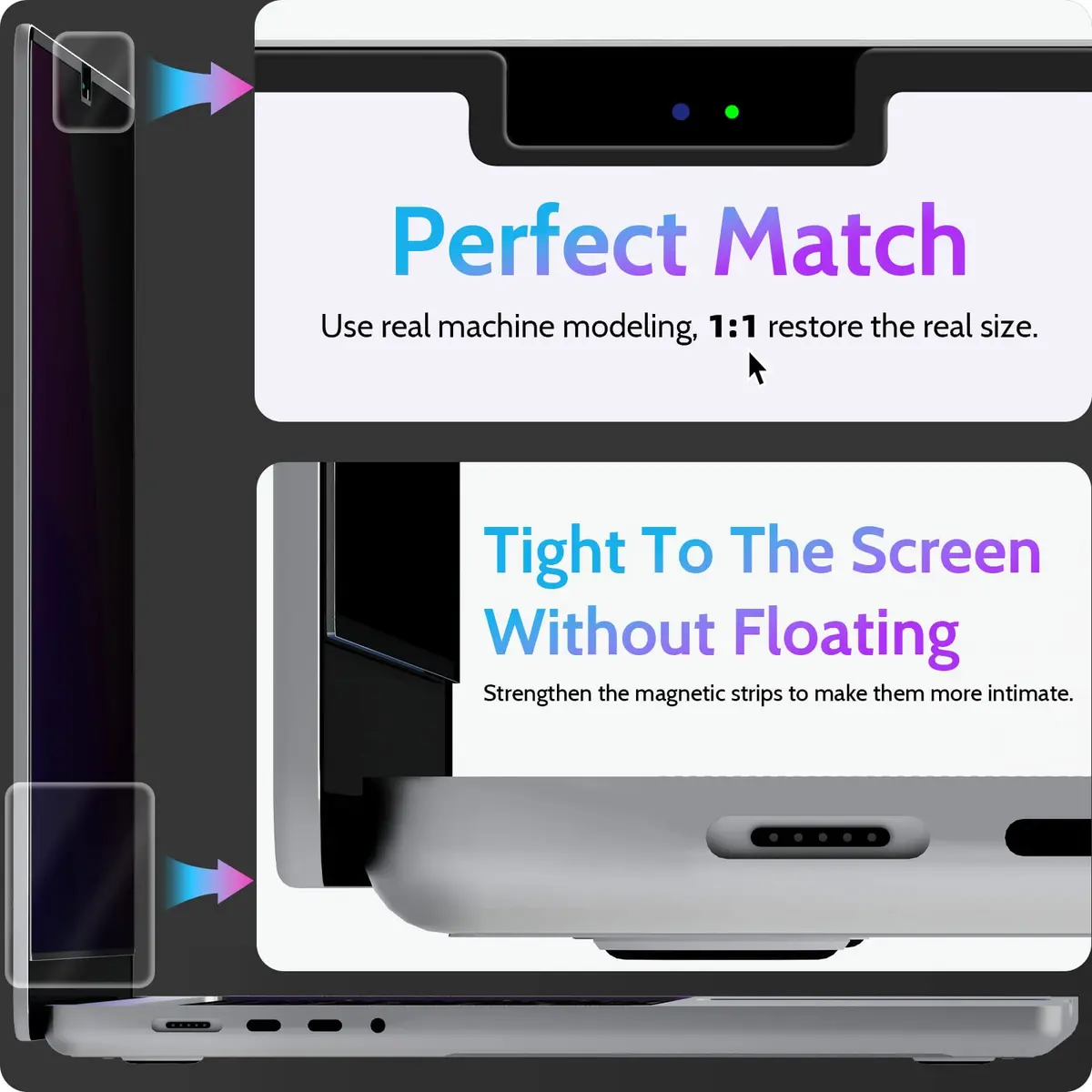 Peslv Magnetic Privacy Screen for MacBook Pro 16 Inch (2021-2026) | Anti-Blue Light, Anti-Glare, Removable Filter - view 8
