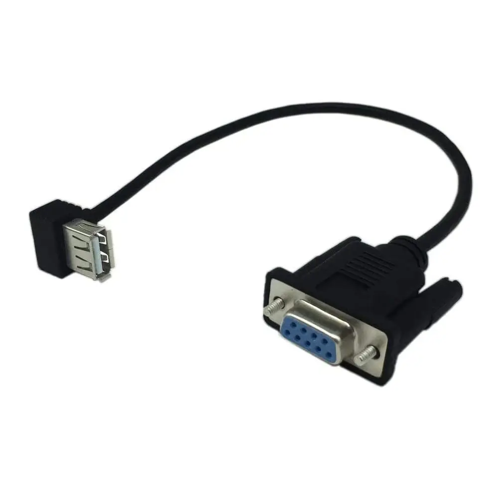 Vanki RS232 DB9 Female to USB 2.0 A Female Serial Cable Adapter 25cm | Copper, Black - main product image