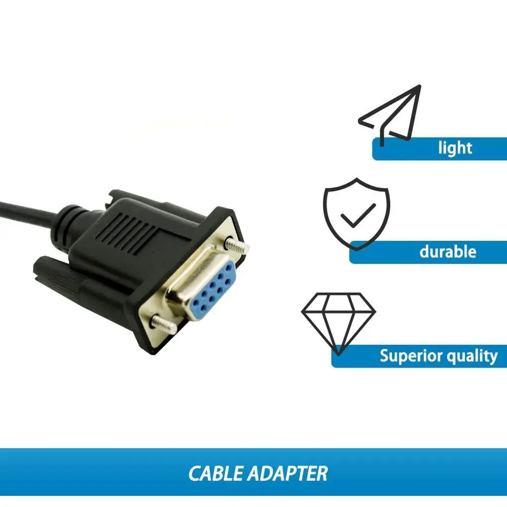 Vanki RS232 DB9 Female to USB 2.0 A Female Serial Cable Adapter 25cm | Copper, Black - view 3