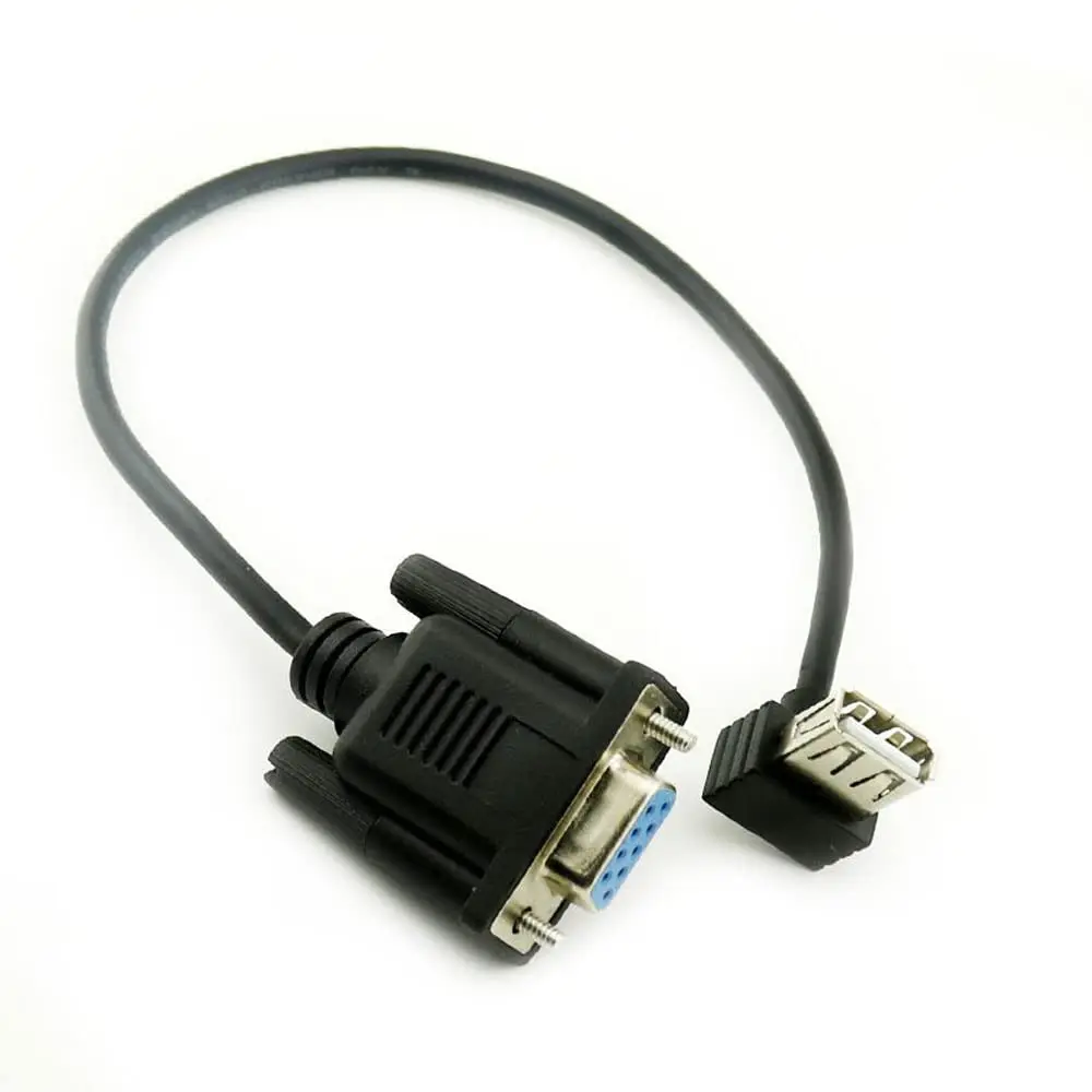 Vanki RS232 DB9 Female to USB 2.0 A Female Serial Cable Adapter 25cm | Copper, Black - view 4