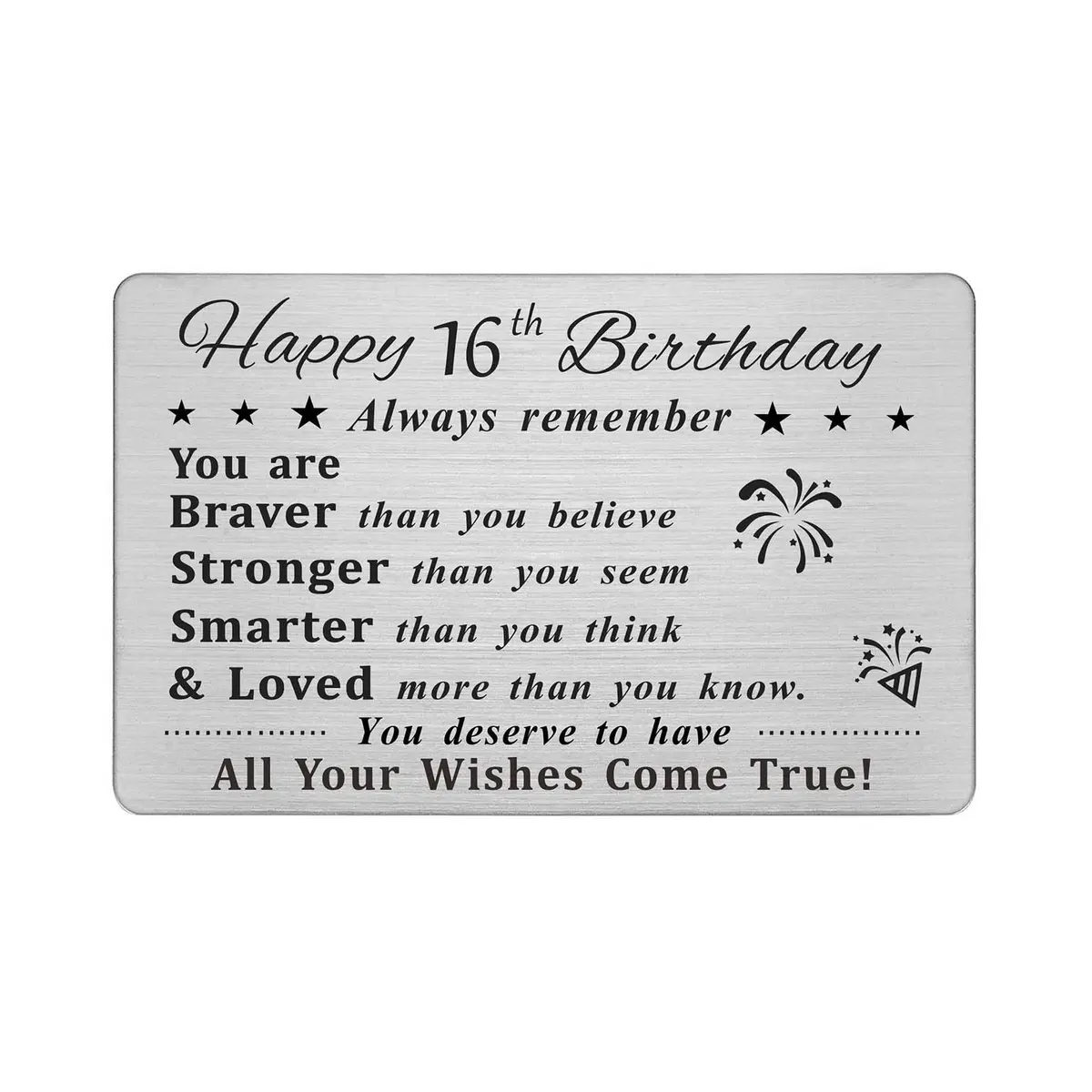 DEGASKEN Happy 16th Birthday Card 16th | Inspirational Steel Wallet Gift for Teens - main product image