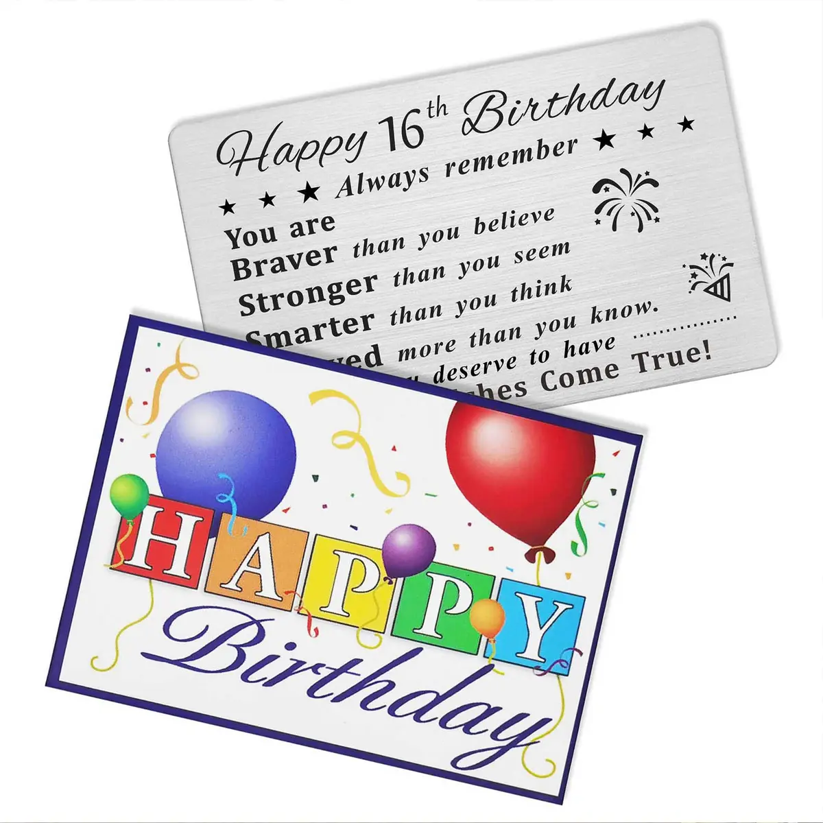 DEGASKEN Happy 16th Birthday Card 16th | Inspirational Steel Wallet Gift for Teens - view 5