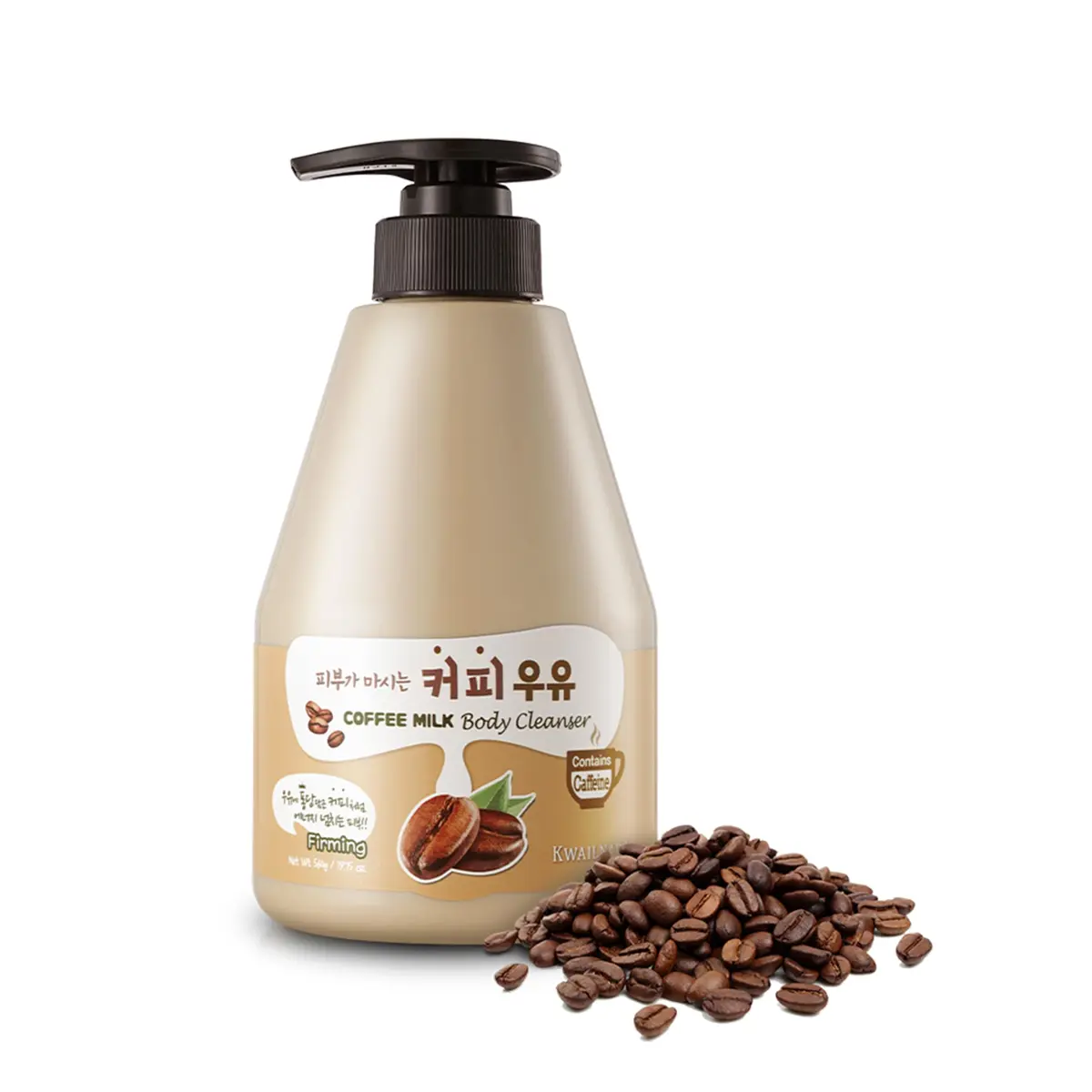 Kwailnara Coffee Milk Body Wash 560g (19.75 Oz) | Korean Body Cleanser for Energized Skin - main product image