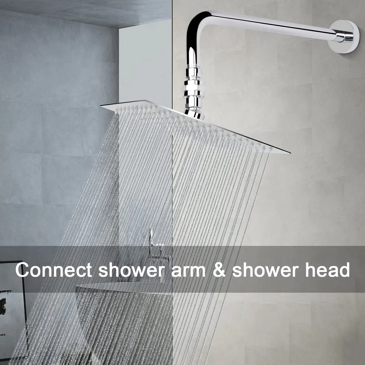 NearMoon Shower Head Swivel Ball Adapter - Solid Brass Connector with Chrome Finish | Adjustable Angle for Universal Shower Arms - view 7