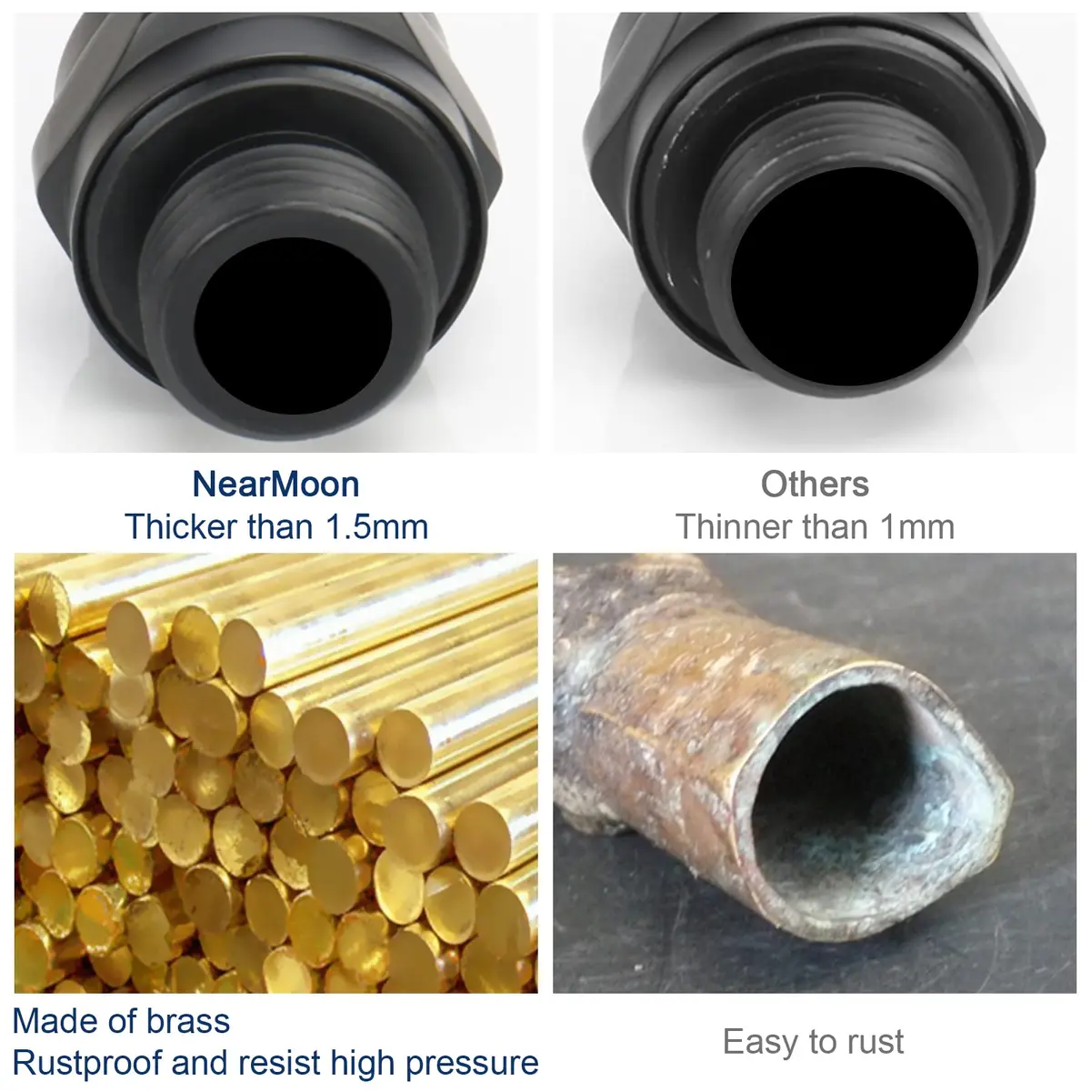 NearMoon Shower Head Swivel Ball Adapter Matte Black | Solid Brass Shower Connector Ball Joint Adjustable Universal Shower Arm Extension Component - view 5