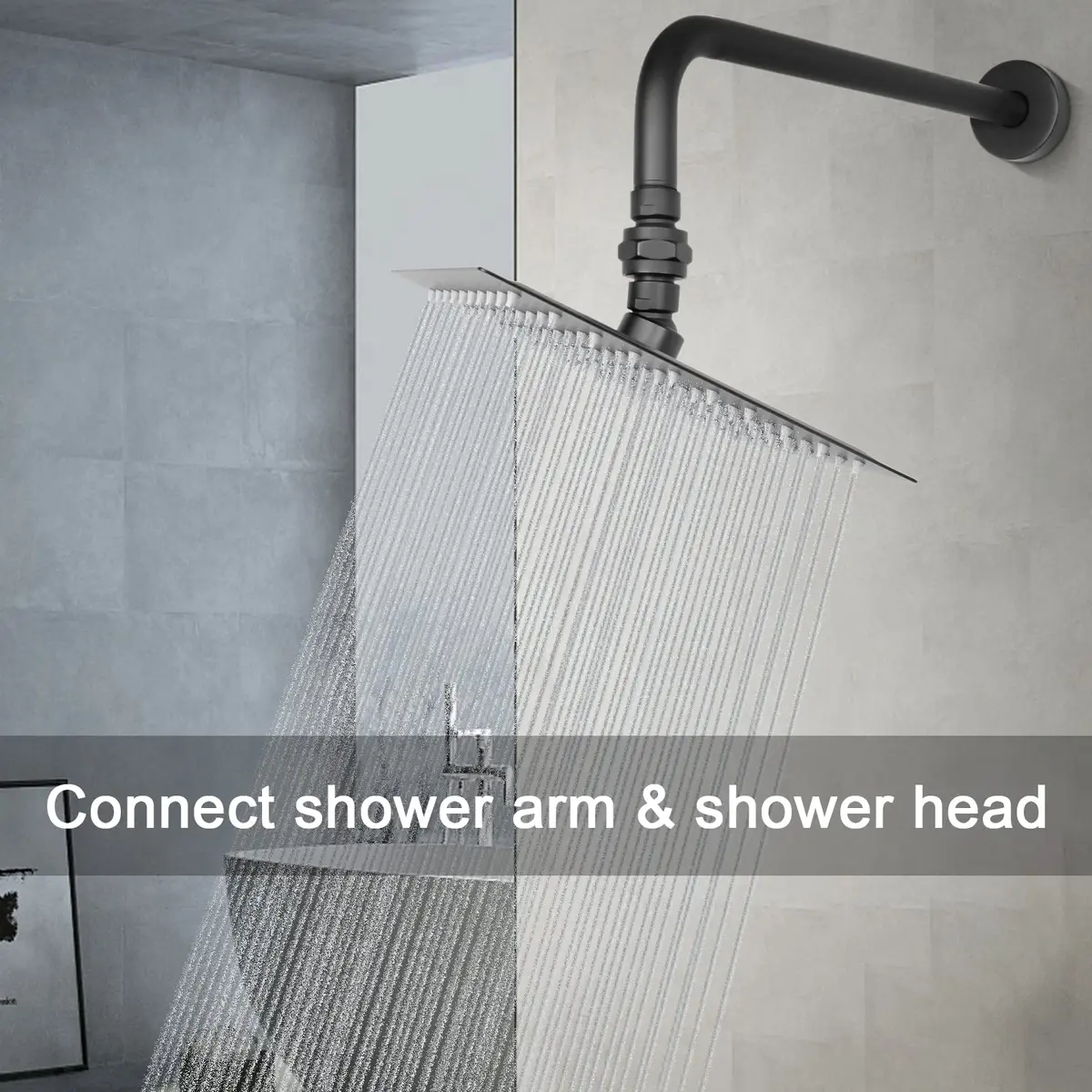 NearMoon Shower Head Swivel Ball Adapter Matte Black | Solid Brass Shower Connector Ball Joint Adjustable Universal Shower Arm Extension Component - view 7