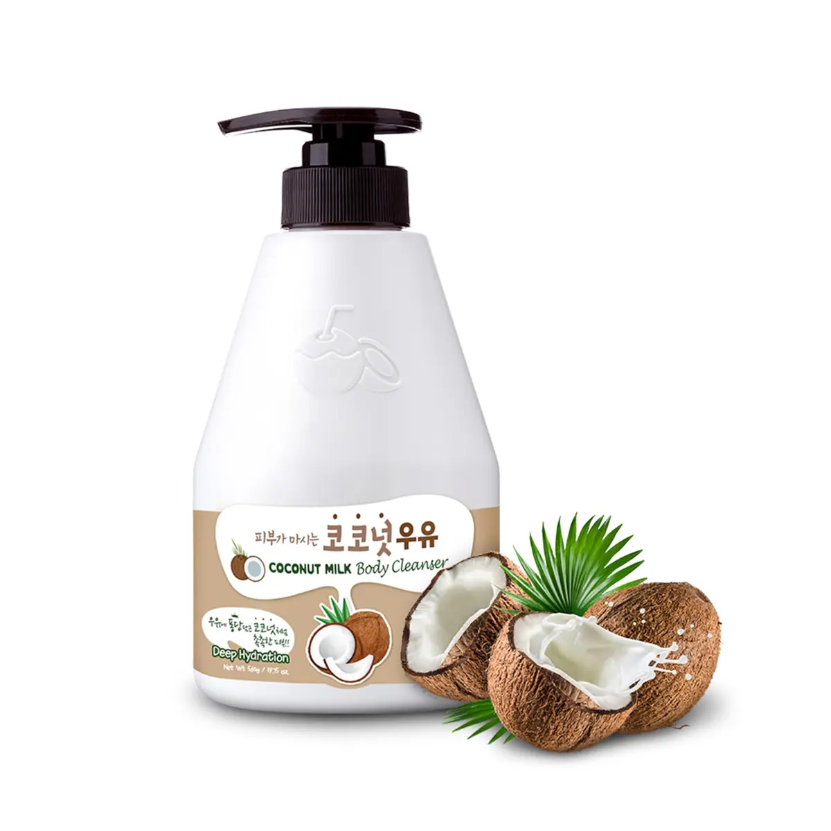 Kwailnara Coconut Milk Body Wash 560ml (19.75 Fl Oz) | Hydrated & Silky Skin with Milk Protein & Royal Jelly - main product image