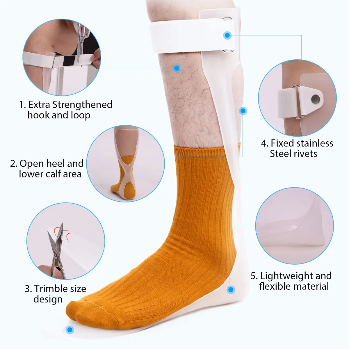 Shuyan Jiao Foot Drop Brace Ankle Foot Orthosis for Stroke & Hemiplegia | Lightweight, Adjustable, Unisex - view 4