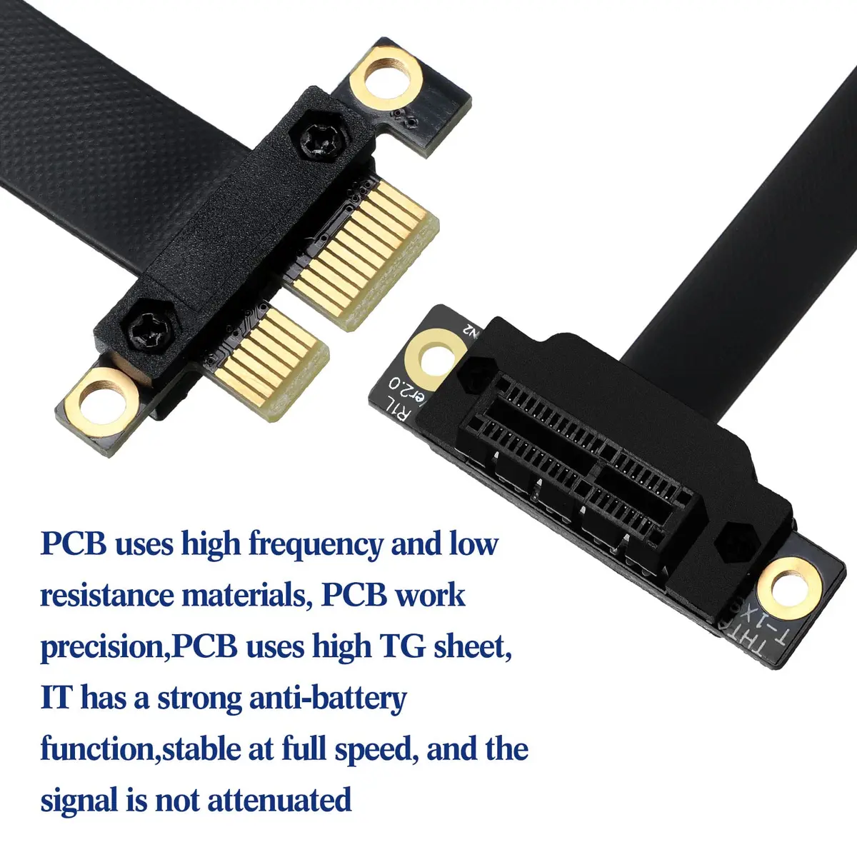 Photect 2 Pack Pcie X1 Extension Cable Riser 20cm | 90-Degree, Black, Compatible with PCIe 3.0 - view 6
