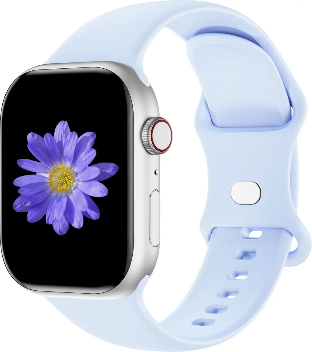 Cindgress Sport Band Compatible with Apple Watch Series Ultra SE 46mm 45mm 44mm 49mm Light Blue | Soft Silicone Strap for Women Men - main product image