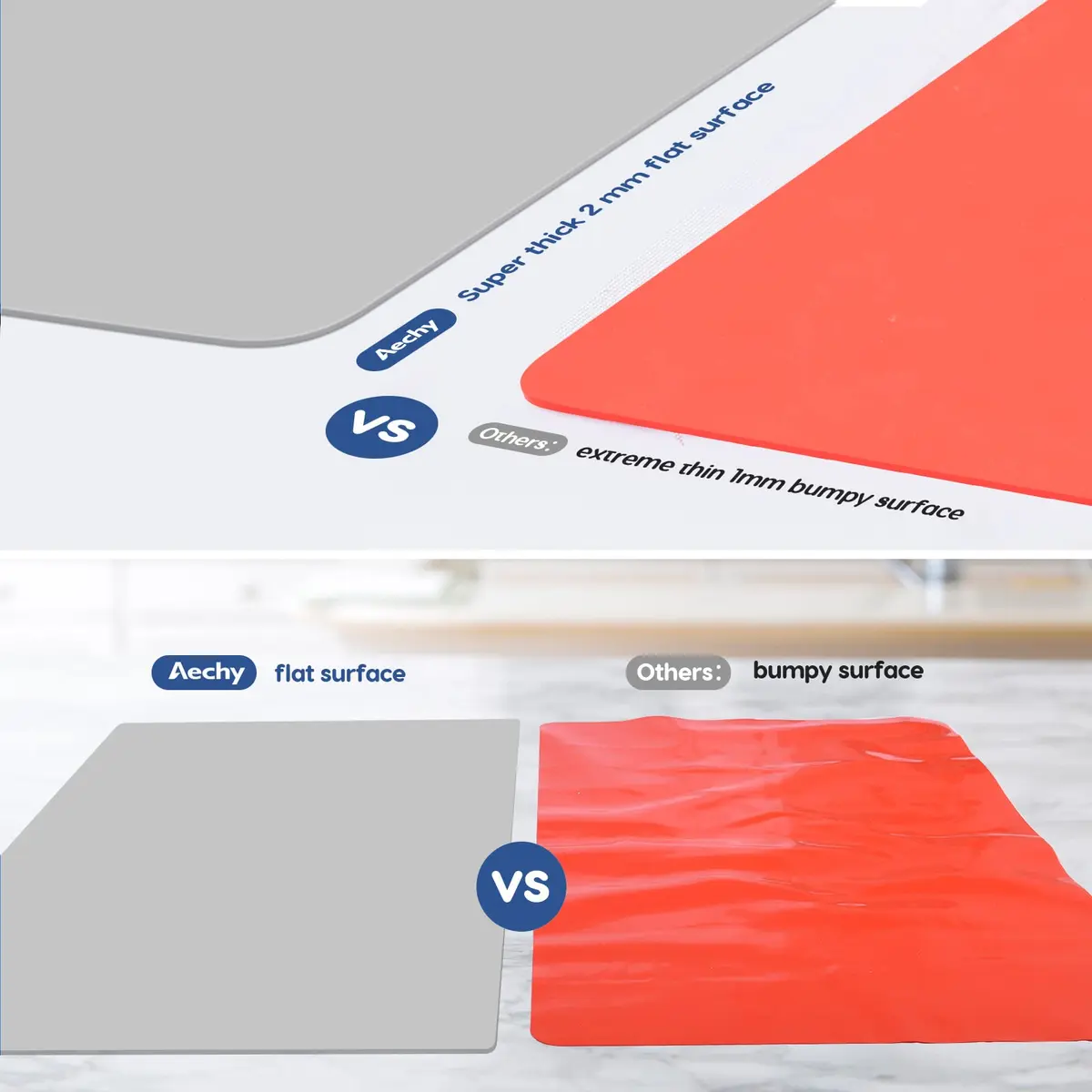 AECHY Extra Large Silicone Mat 91.4cm x 60cm (36"x24") | Thick Heat Resistant Countertop Protector for Crafts & Baking - view 5