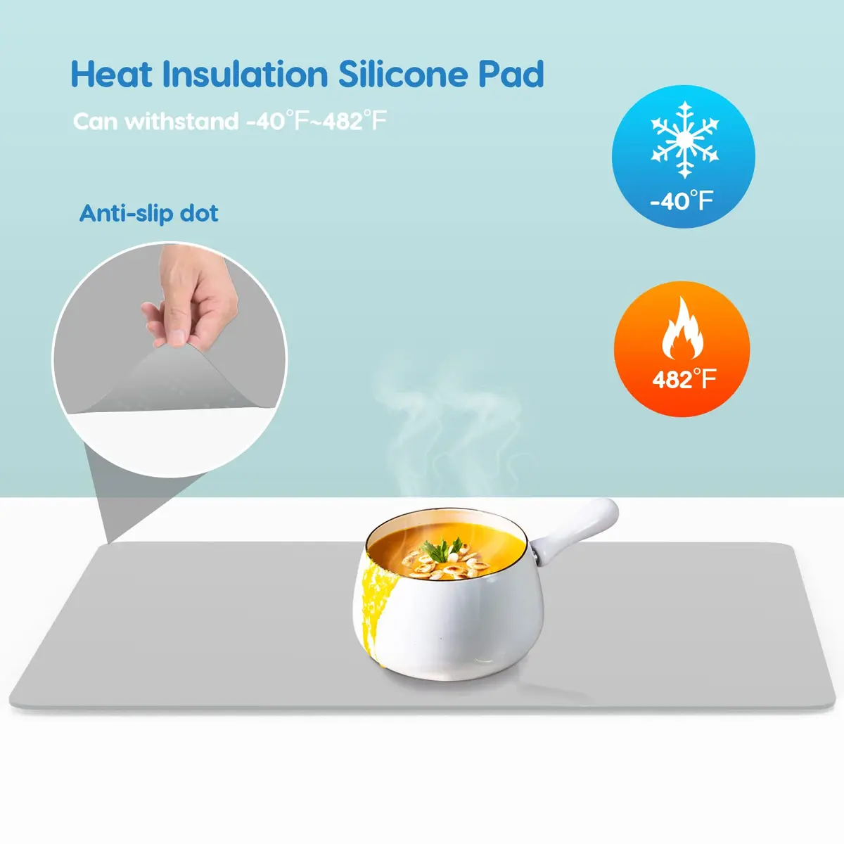 AECHY Extra Large Silicone Mat 91.4cm x 60cm (36"x24") | Thick Heat Resistant Countertop Protector for Crafts & Baking - view 3