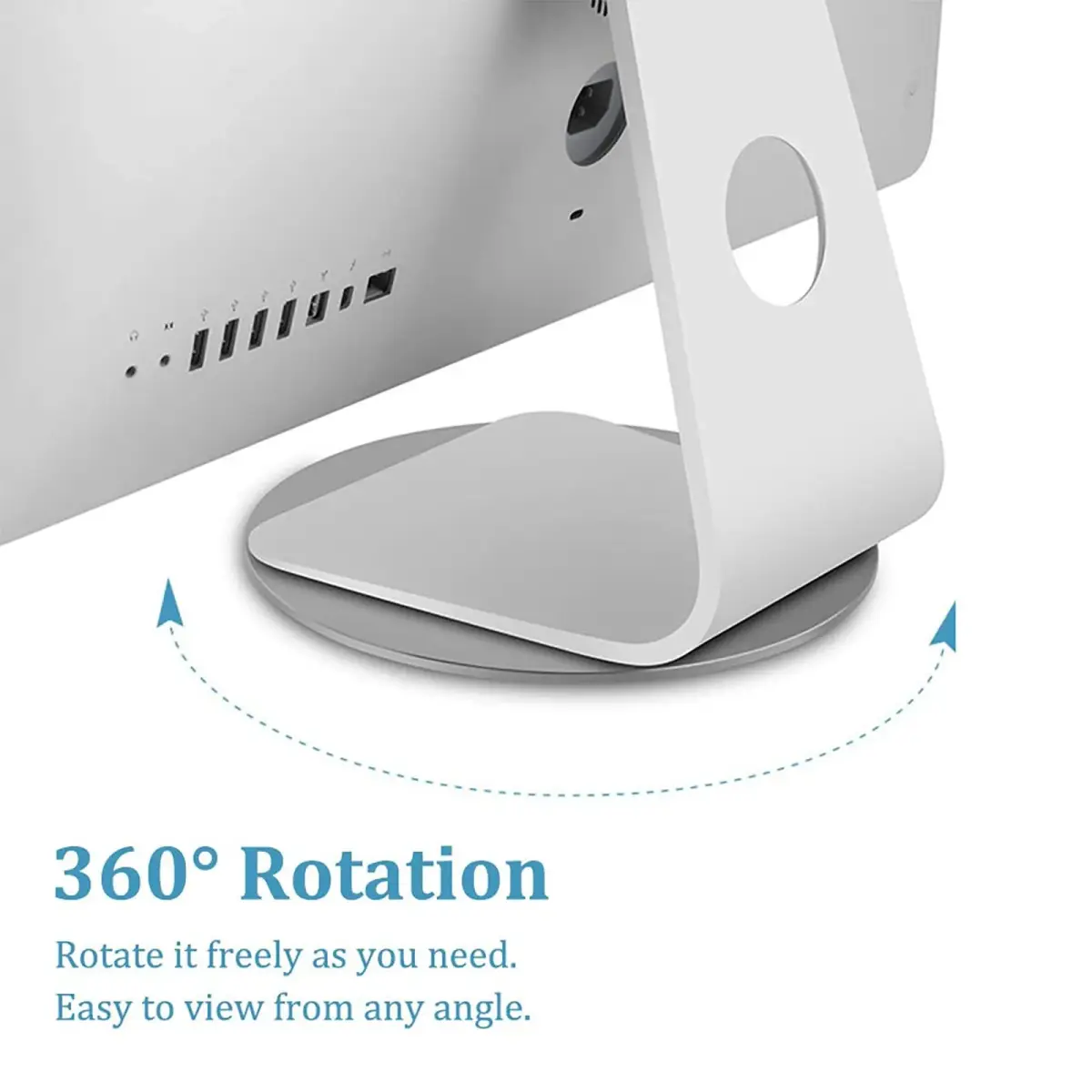 Yoqanr 360° Rotating Monitor Stand 220mm (8.66 inch) | Aluminum Alloy with Non-Scratch Silicon Feet - view 6