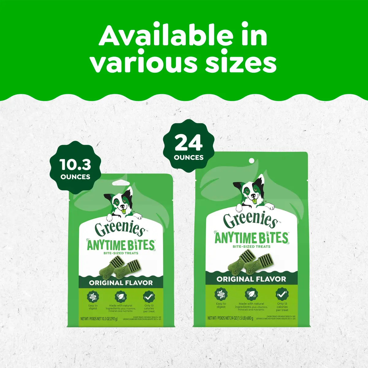 Greenies Anytime Bites Dog Treats, Original Flavor, 10.3 oz | Chewy, Low-Calorie Dog Snacks for Training & Treating - view 6