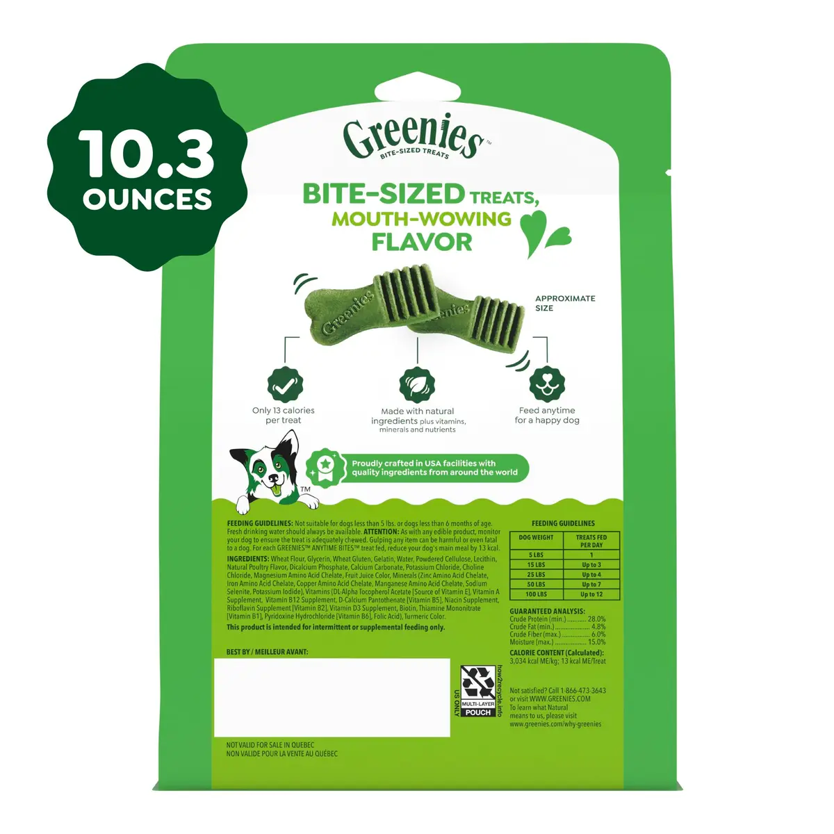 Greenies Anytime Bites Dog Treats, Original Flavor, 10.3 oz | Chewy, Low-Calorie Dog Snacks for Training & Treating - view 9