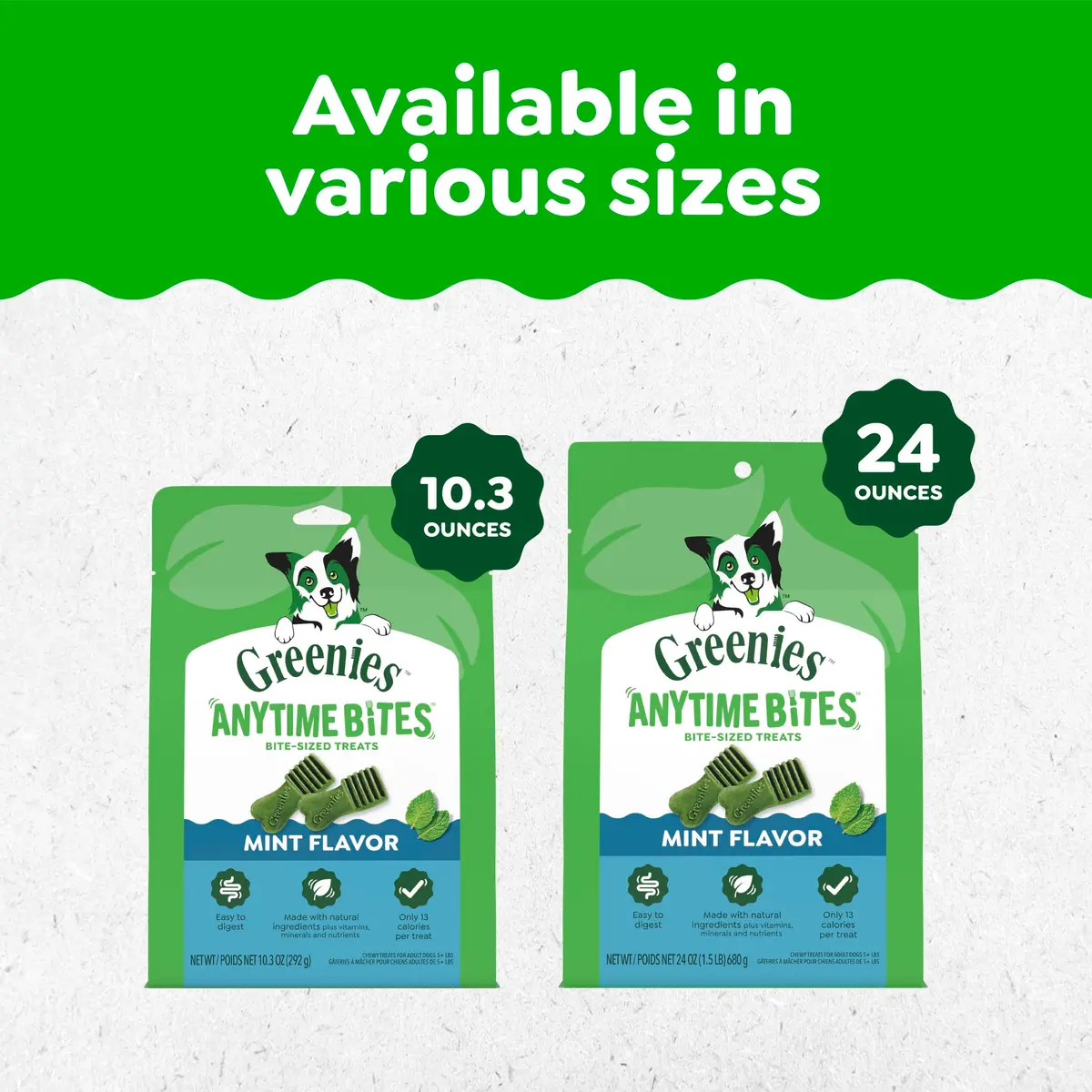 Greenies Dog Treats Mint Flavor 10.3 oz | Chewy, Natural, 13 Calories - view 6