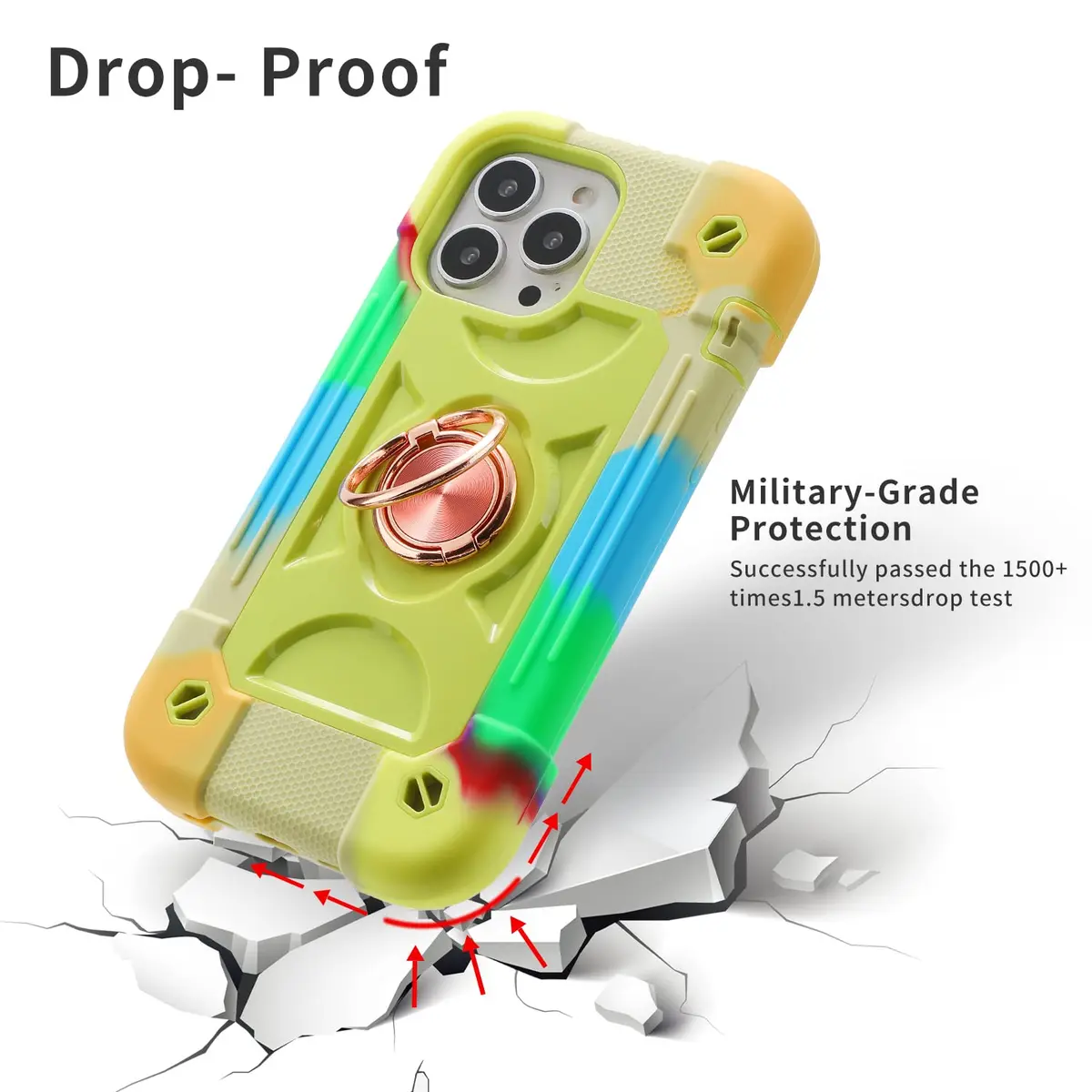 MARKILL Heavy-Duty Shockproof Case with Ring Stand for iPhone 13 Pro Max 6.7 Inch | Military Grade Protection - view 2