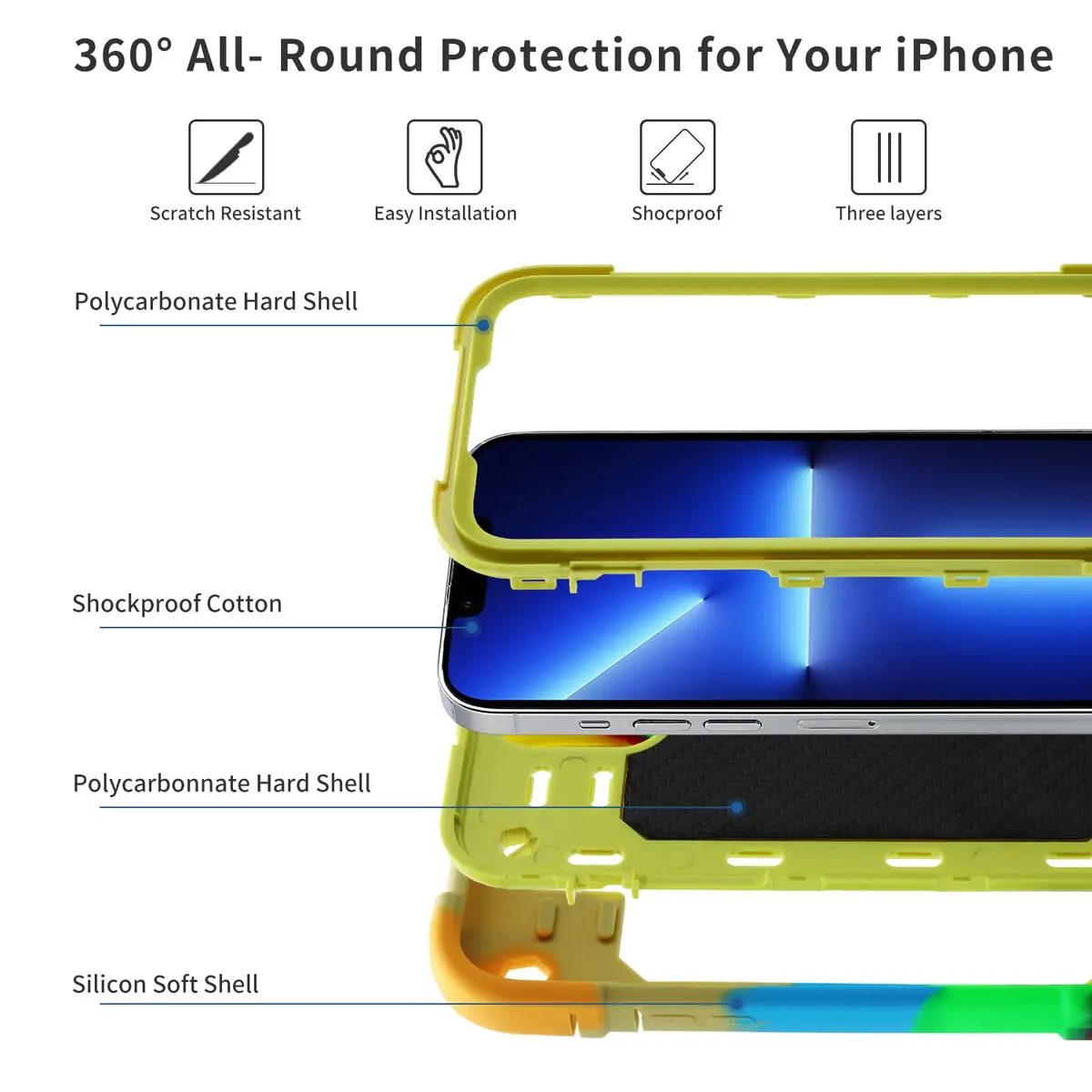 MARKILL Heavy-Duty Shockproof Case with Ring Stand for iPhone 13 Pro Max 6.7 Inch | Military Grade Protection - view 3