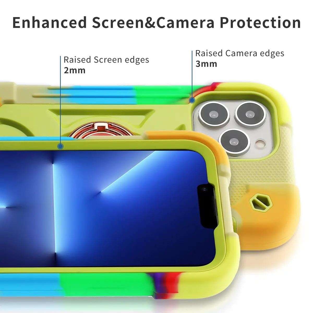 MARKILL Heavy-Duty Shockproof Case with Ring Stand for iPhone 13 Pro Max 6.7 Inch | Military Grade Protection - view 4