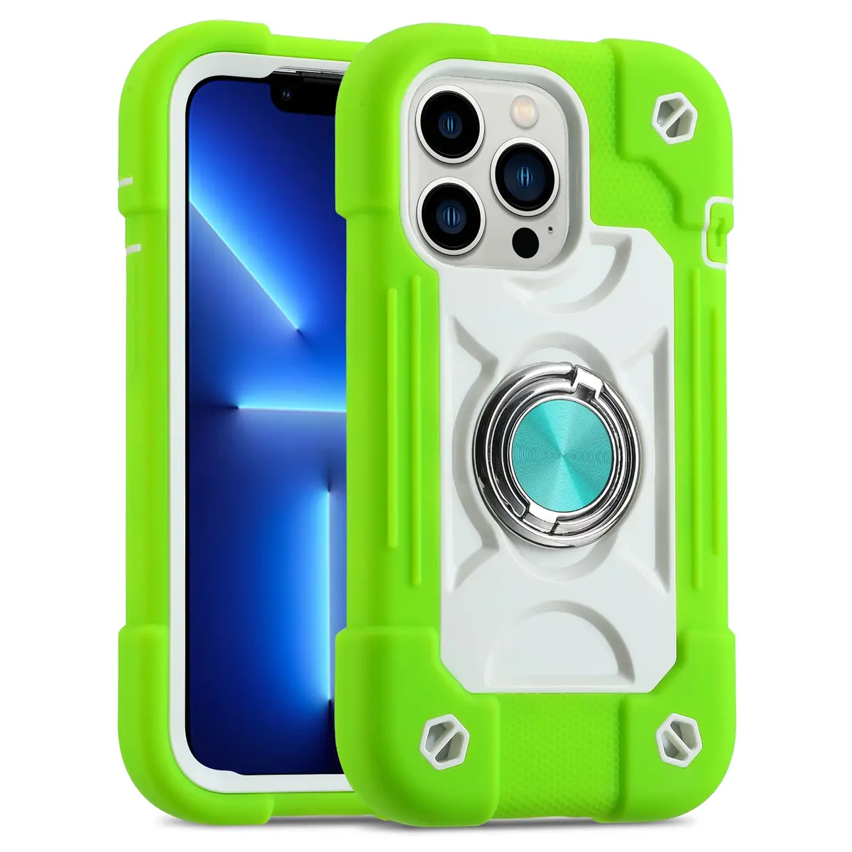 MARKILL iPhone 13 Pro Max Case 6.7" Heavy-Duty Shockproof with Ring Stand, Military Grade, Guava - main product image