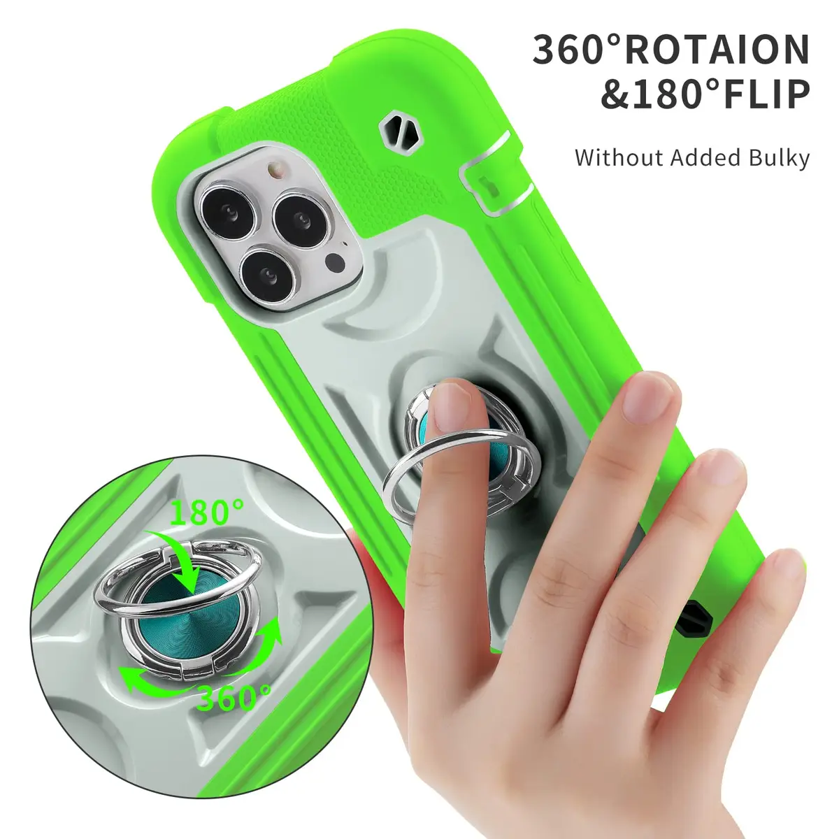 MARKILL iPhone 13 Pro Max Case 6.7" Heavy-Duty Shockproof with Ring Stand, Military Grade, Guava - view 6