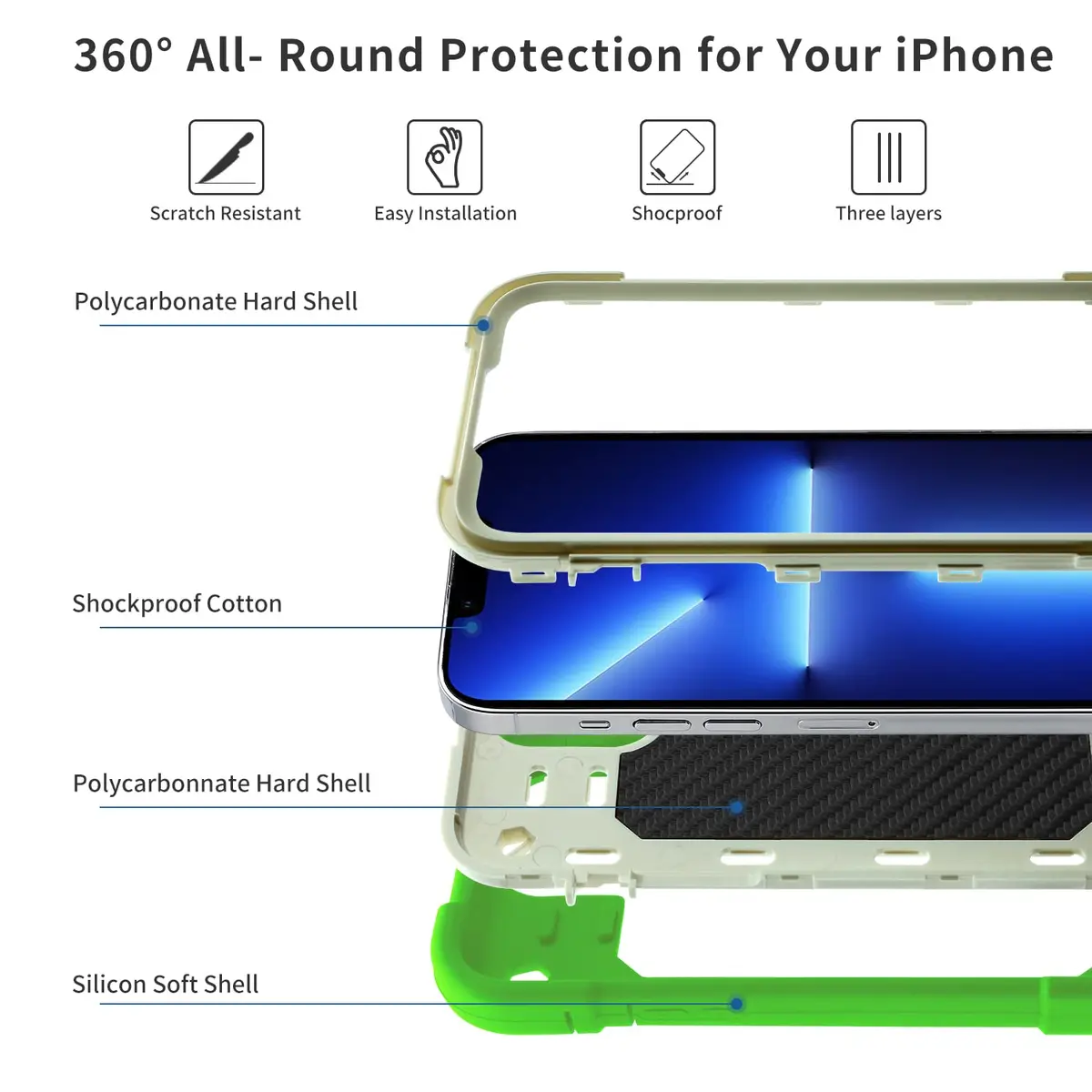 MARKILL iPhone 13 Pro Max Case 6.7" Heavy-Duty Shockproof with Ring Stand, Military Grade, Guava - view 3