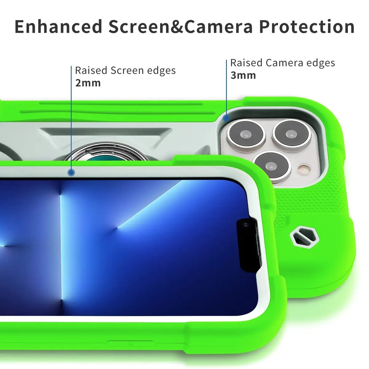 MARKILL iPhone 13 Pro Max Case 6.7" Heavy-Duty Shockproof with Ring Stand, Military Grade, Guava - view 4