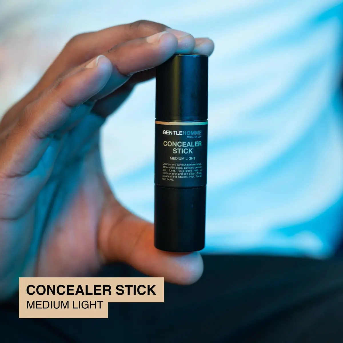 Gentlehomme Concealer Stick with Brush for Dark Circles, Medium Light | Full Coverage, Semi-Matte Finish - view 2