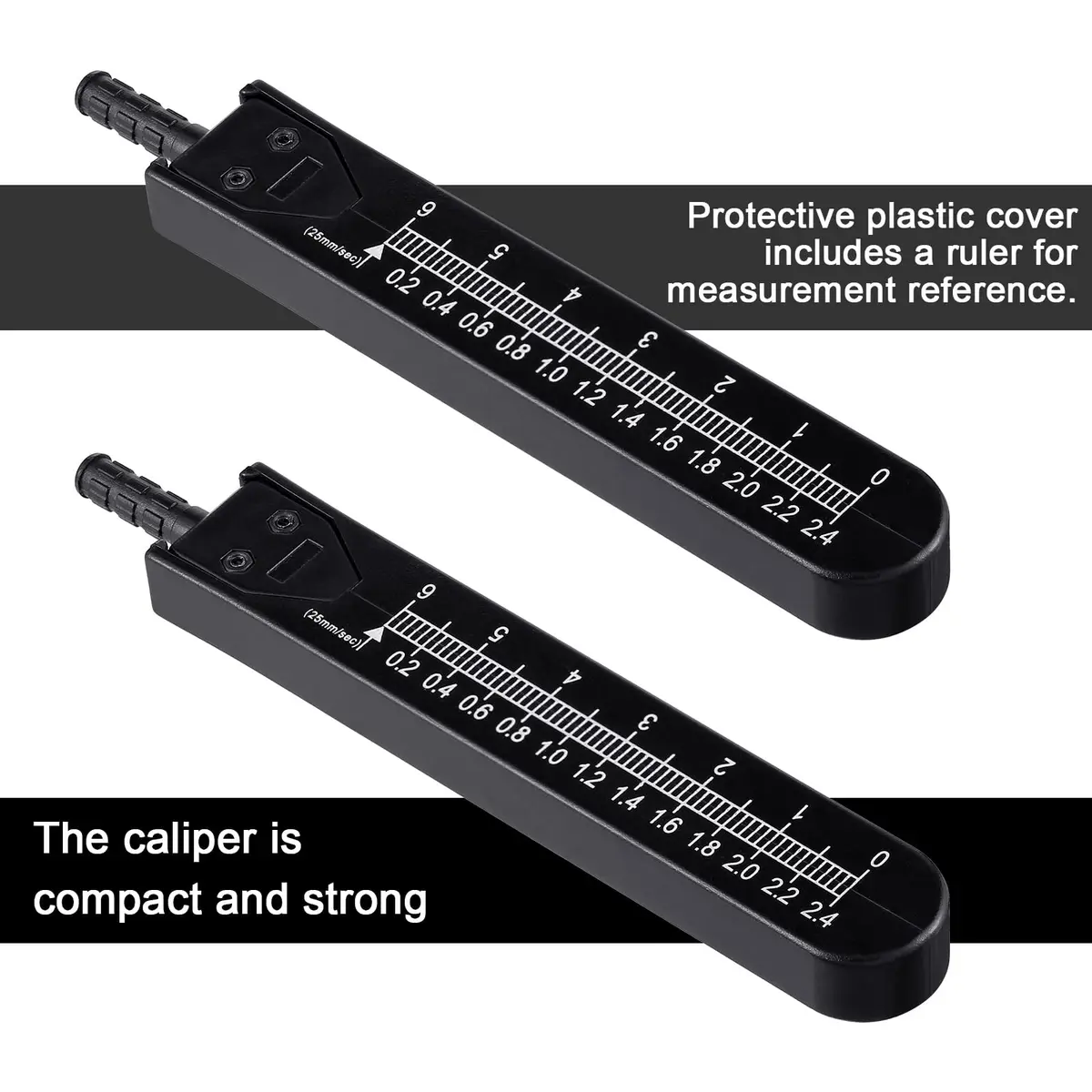 Frienda EKG Calipers Medical Caliper with Ruler, Black (2-Piece Set) | Stainless Steel, 7.05 Inch - view 4
