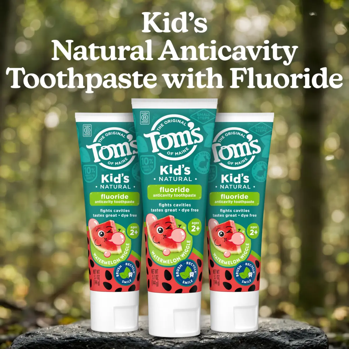 Tom's of Maine Natural Kids Fluoride Toothpaste Watermelon 156g (5.1 oz) 3-Pack | Anticavity Protection for Children - view 2