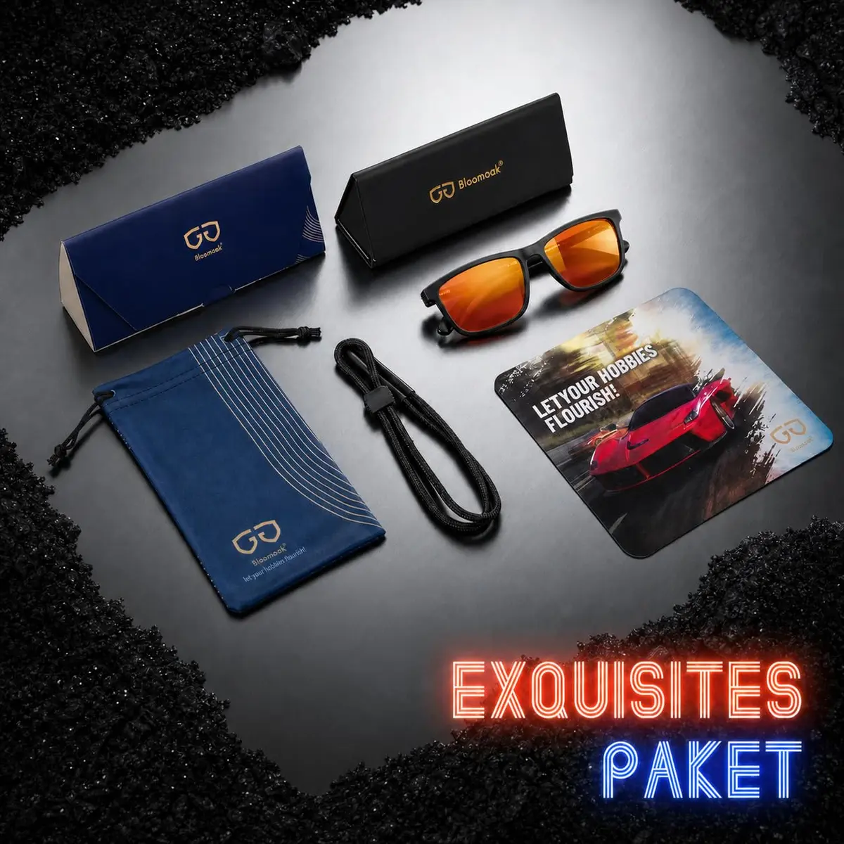 Bloomoak Amber Blue Light Blocking Glasses - Gaming & Sleep Aid - 145mm Arm, 58mm Lens Width | Filters 99% Harmful Blue Light - view 8