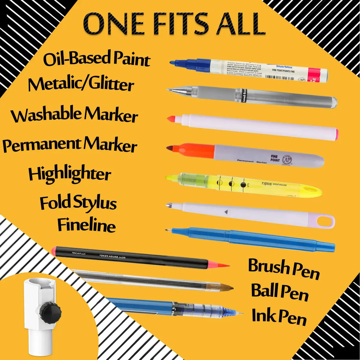 CRAVERLAND Universal Pen Adapter for Cricut Maker 4 3/Explore 4 3/Air 2/Maker/Venture Cutting Machines | Fits Pens <0.5" Diameter - view 4