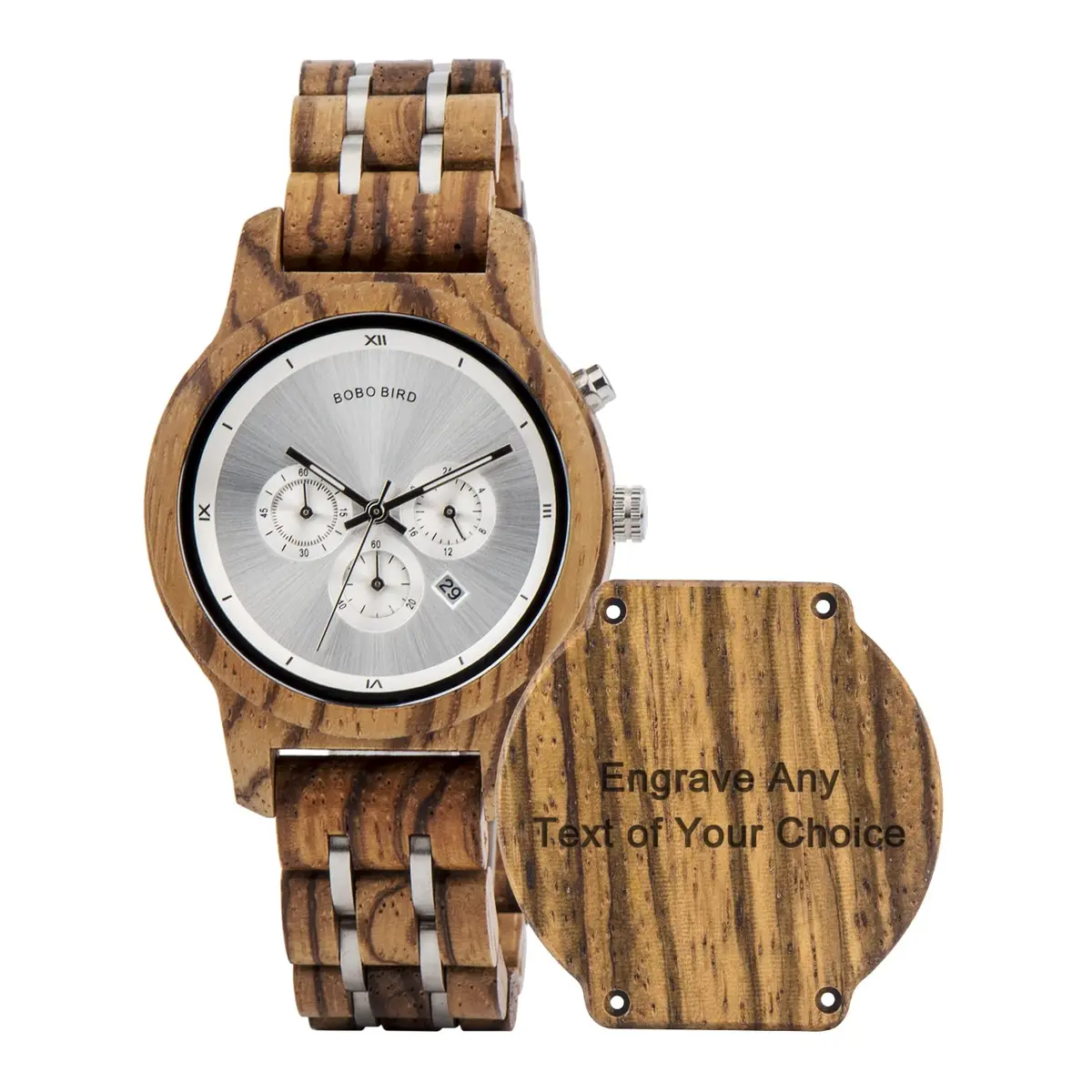 BOBO BIRD Women Wooden Watch Luxury Zebra Wood Quartz 40mm | Casual & Business Style - view 4