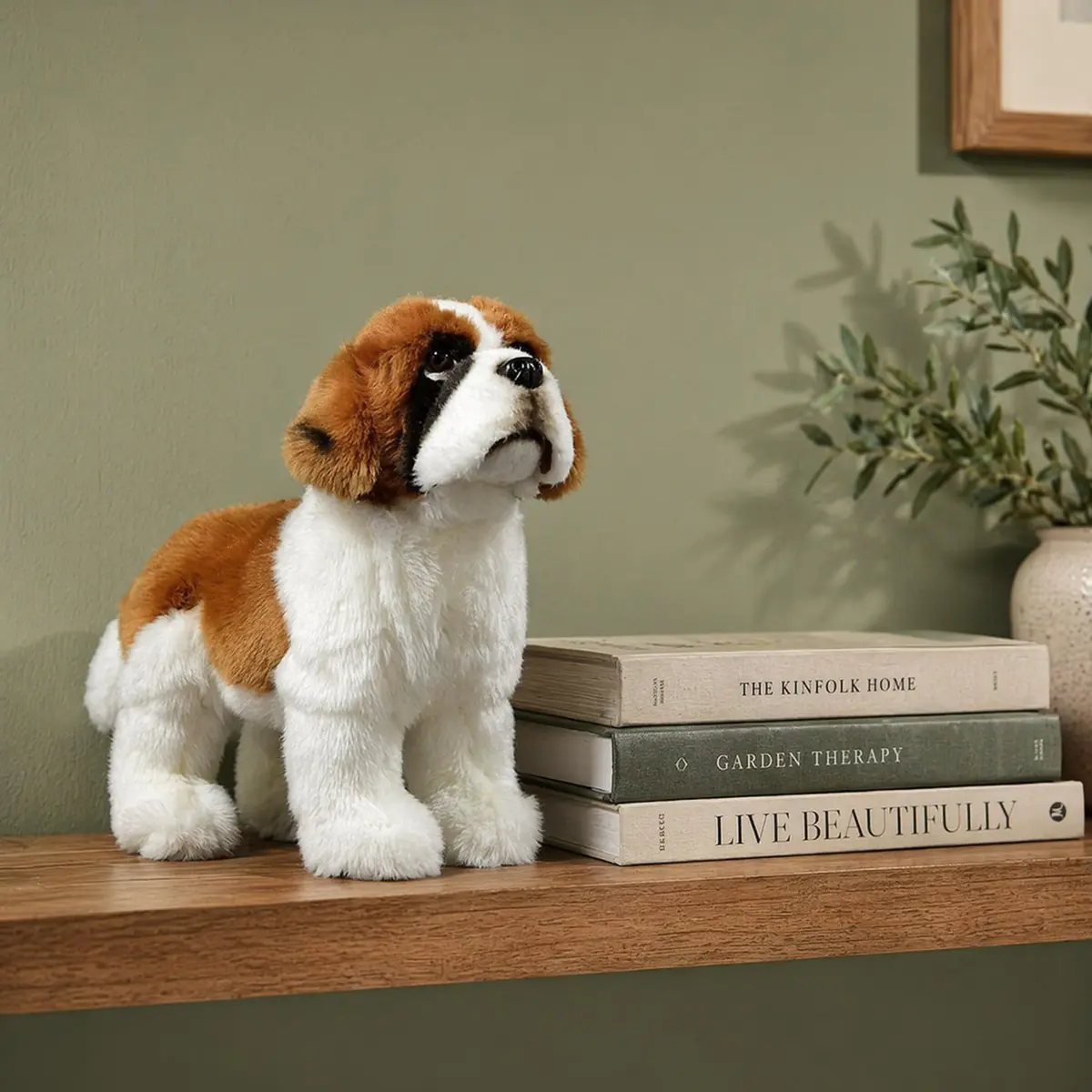 ZHONGXIN MADE Realistic Saint Bernard Dog Plush Toy 30cm (12") | ASTM-Tested, Non-Toxic, Safe for Kids 3+ - view 4