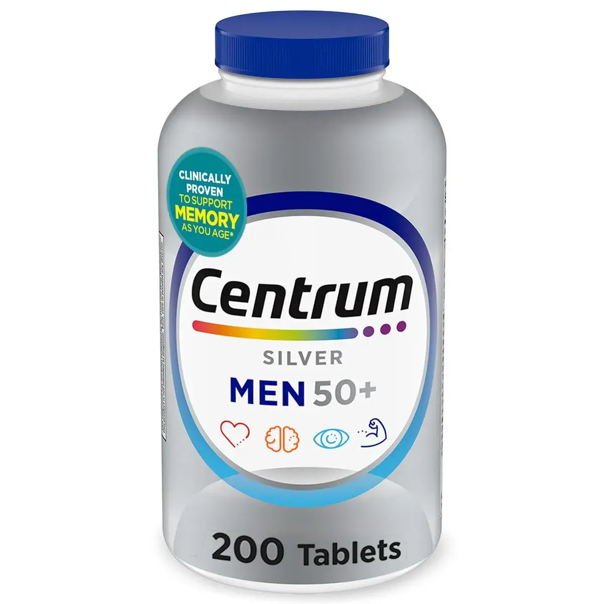 Centrum Silver Men's 50+ Multivitamin 200 Tablets | Supports Memory, Cognition & Muscle Health - main product image