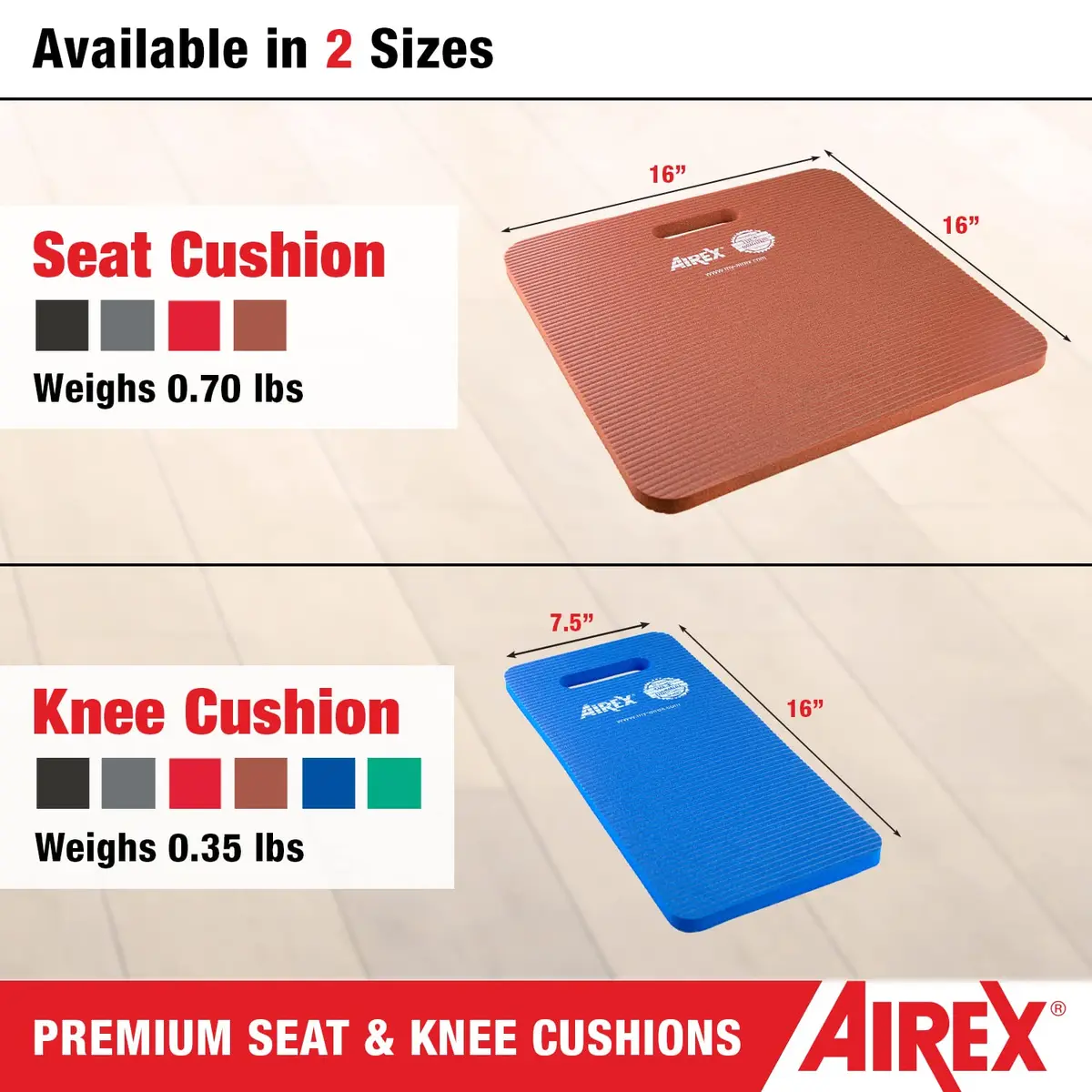 AIREX Premium Seat and Knee Cushion 16" x 16" Charcoal | Versatile Support for Yoga, Gardening & More - view 5